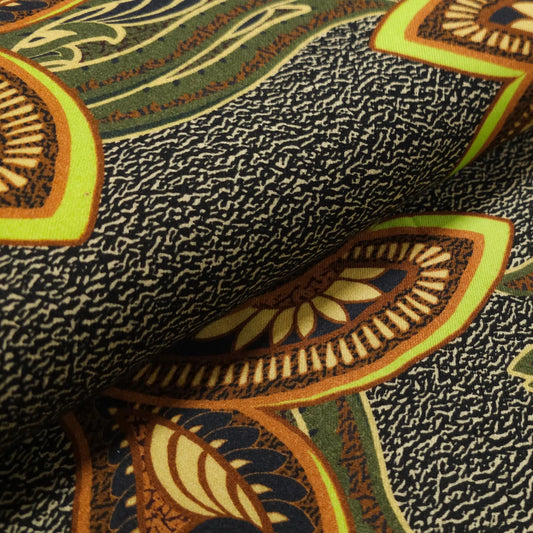 Viskosestoff mit Blättern und Blumen CSM-STOFFE