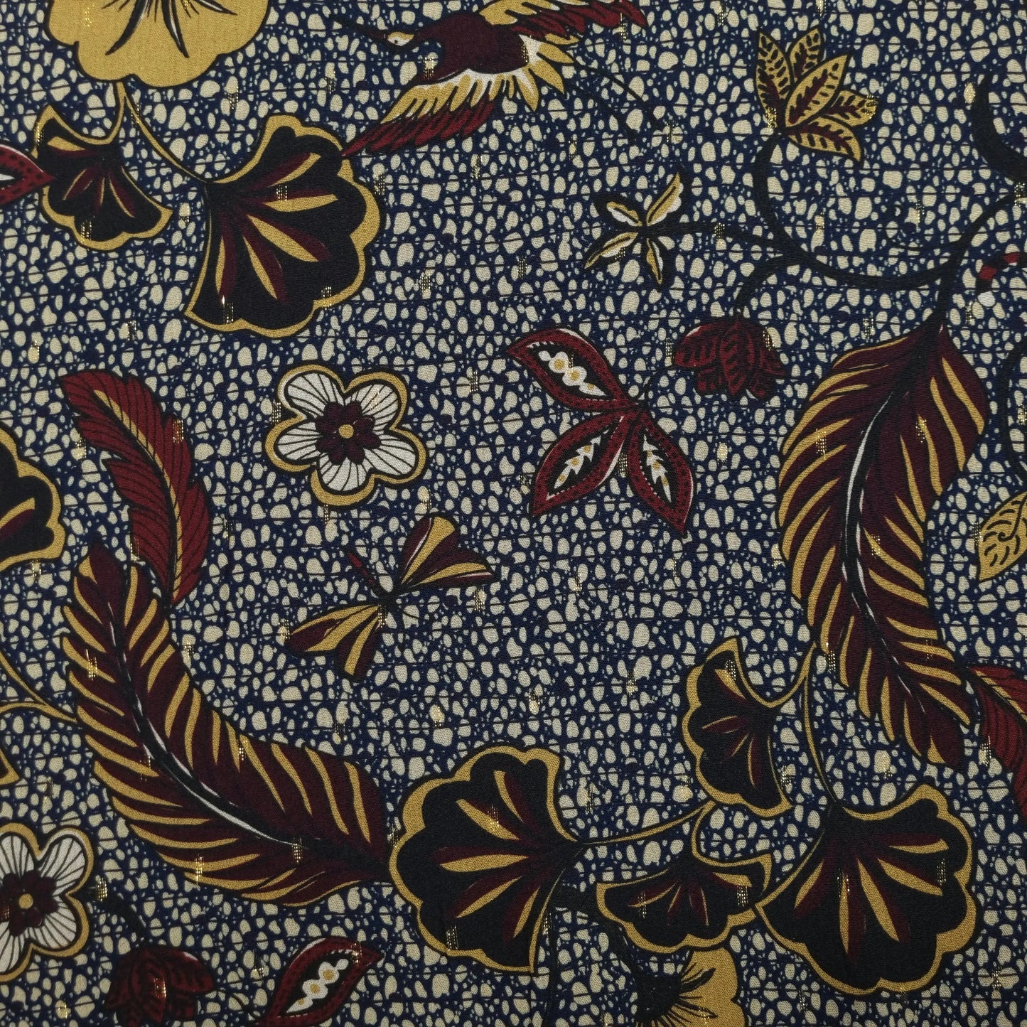 Viskosestoff mit Blumen und Lurex CSM-STOFFE