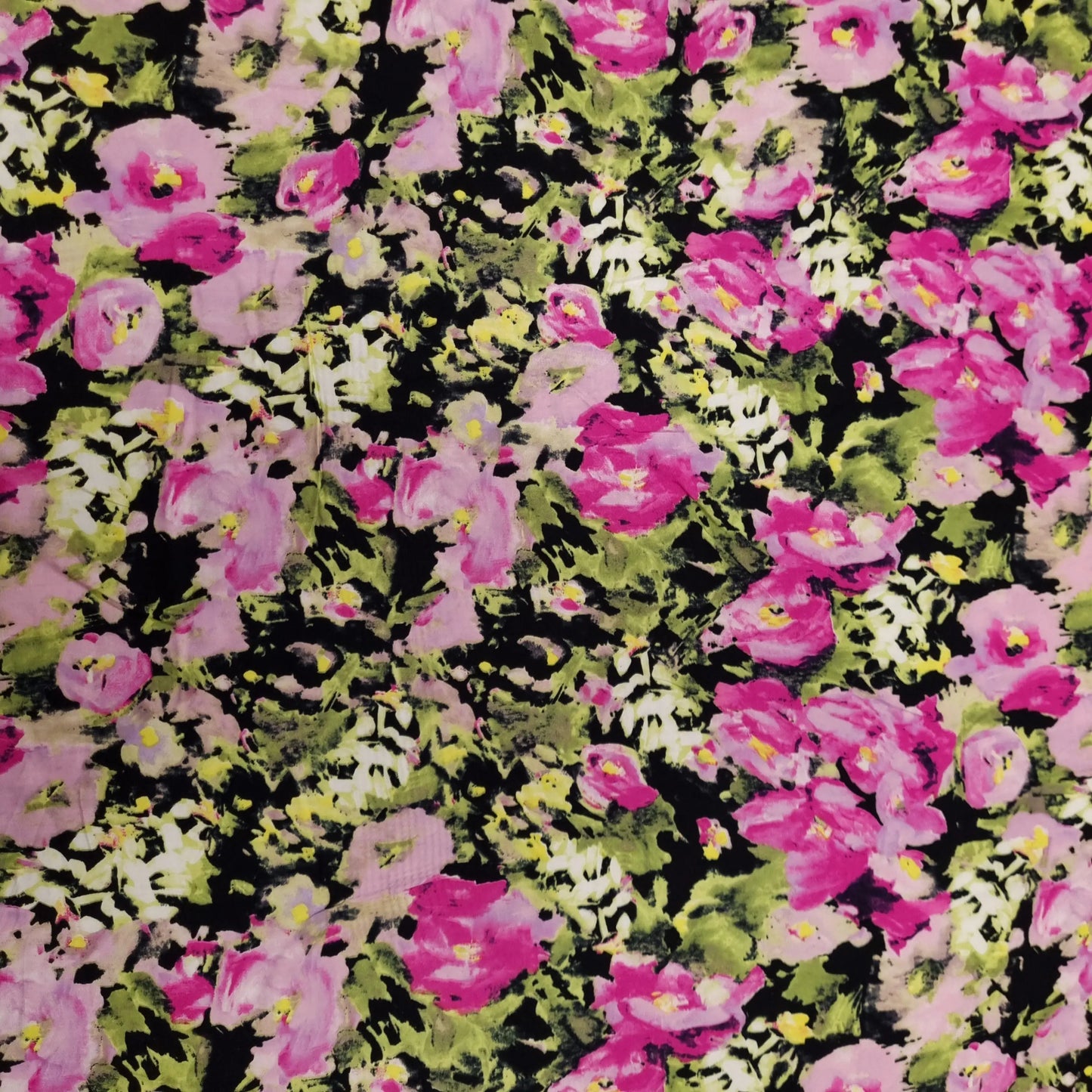 Viskosestoff mit Blumenmuster mehrfarbig CSM-STOFFE