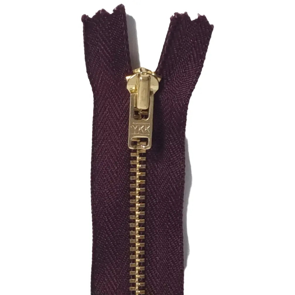 YKK Metall Reißverschluss Bordeaux nicht teilbar 20 cm CSM-STOFFE