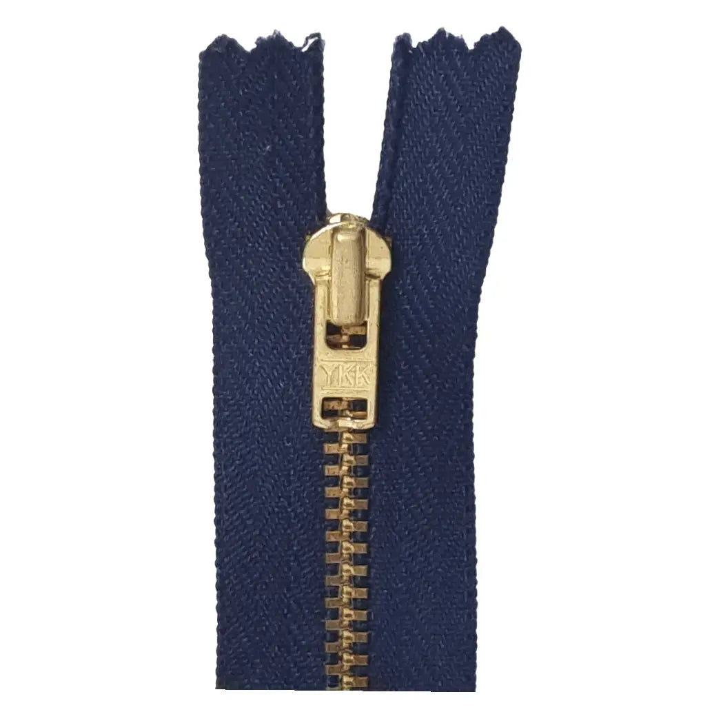 YKK Metall Reißverschluss Marineblau nicht teilbar 16 cm CSM-STOFFE