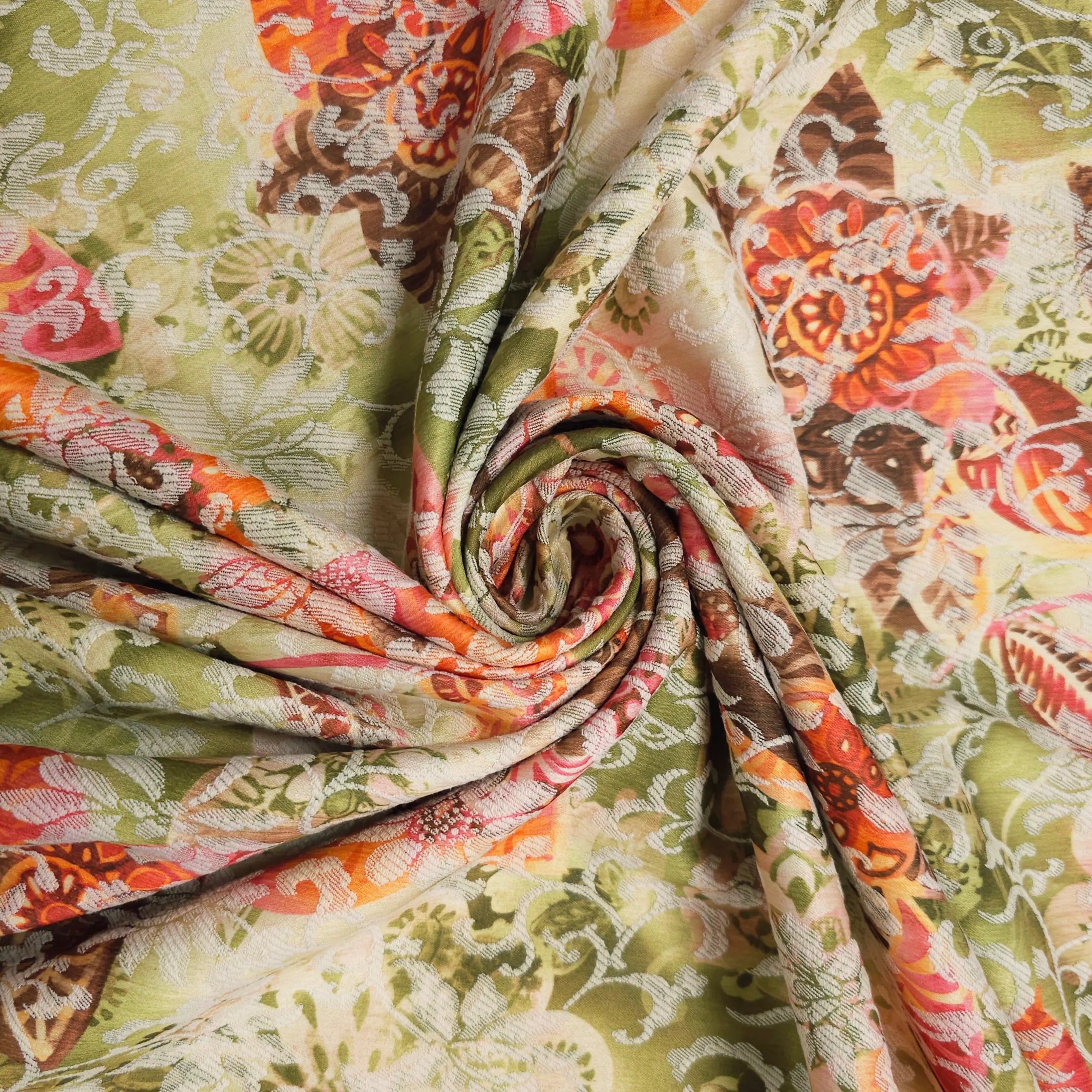 Baumwoll-, Polyesterstoff mit Elasthan | Blumenmuster CSM-STOFFE