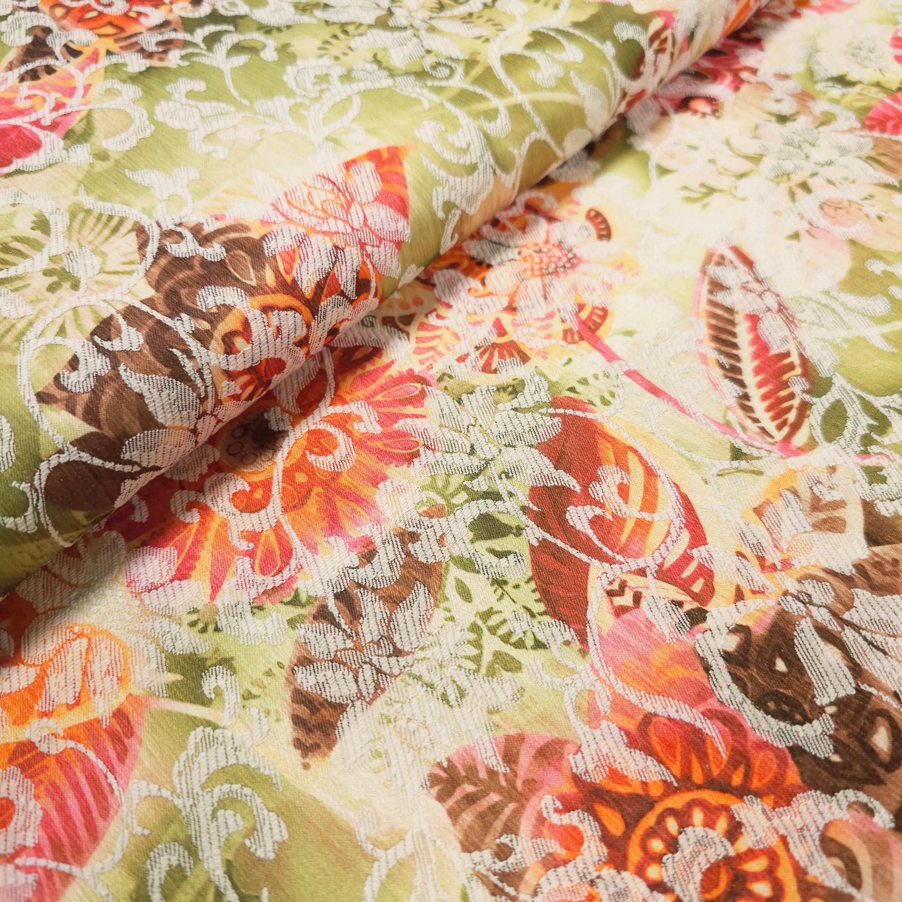 Baumwoll-, Polyesterstoff mit Elasthan | Blumenmuster CSM-STOFFE