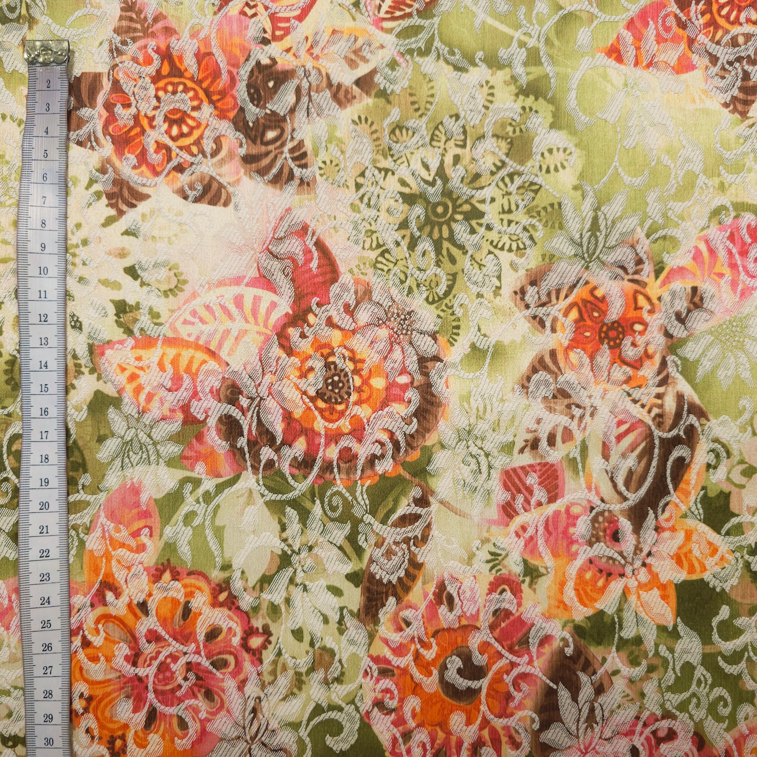 Baumwoll-, Polyesterstoff mit Elasthan | Blumenmuster CSM-STOFFE