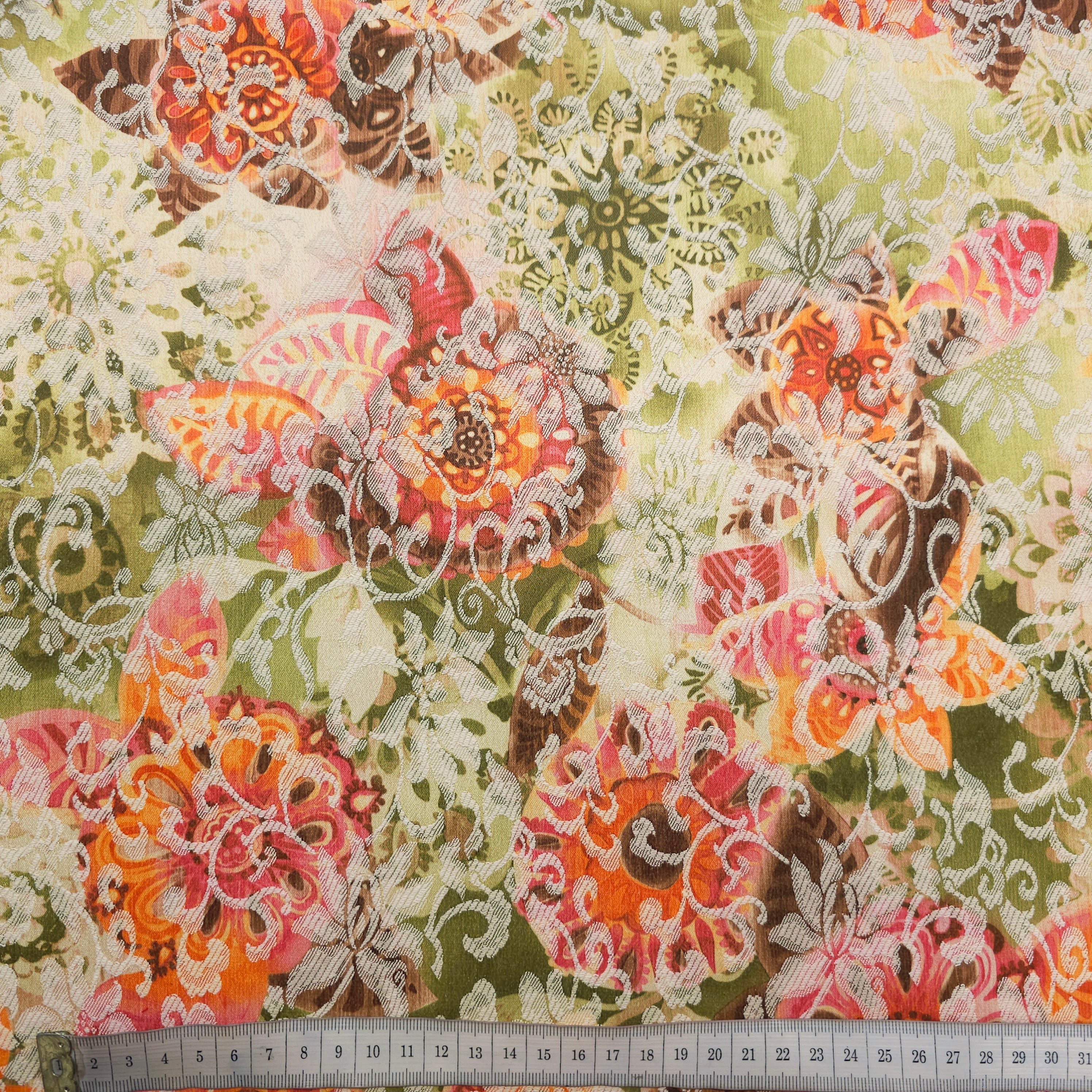 Baumwoll-, Polyesterstoff mit Elasthan | Blumenmuster CSM-STOFFE