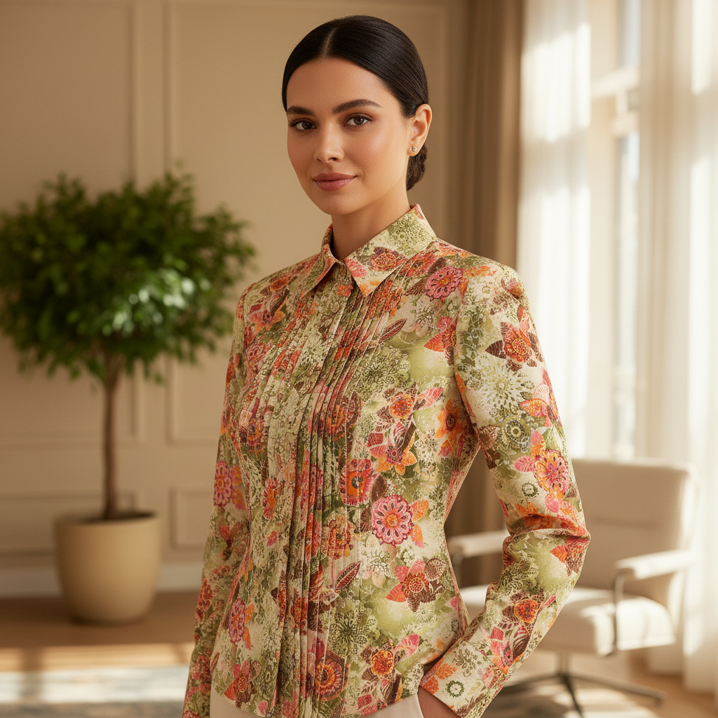 Hemdbluse mit Blumenmuster