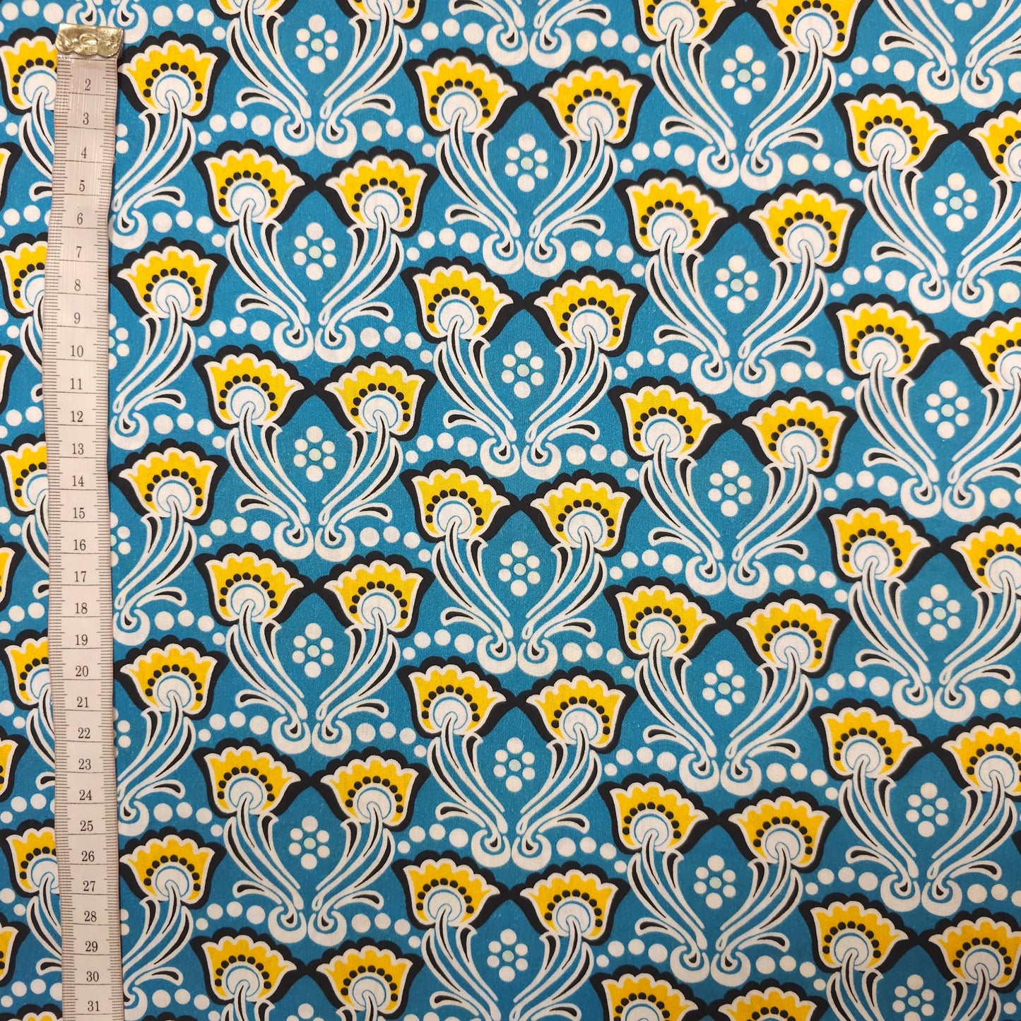 Baumwolle Popeline - blau mit Blumen CSM-STOFFE