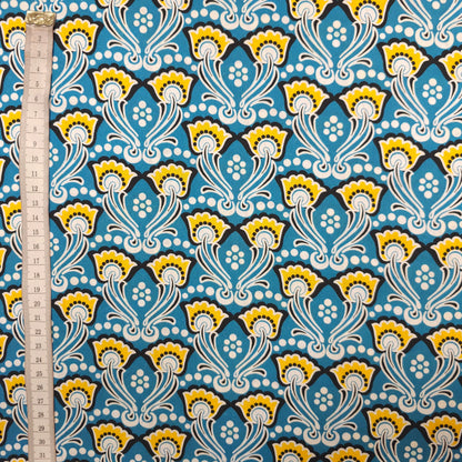 Baumwolle Popeline - blau mit Blumen CSM-STOFFE