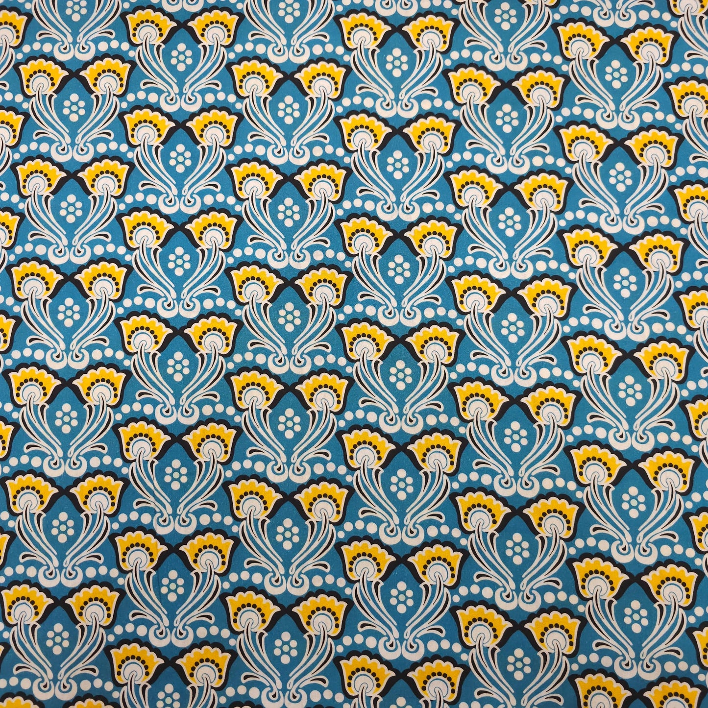 Baumwolle Popeline - blau mit Blumen CSM-STOFFE