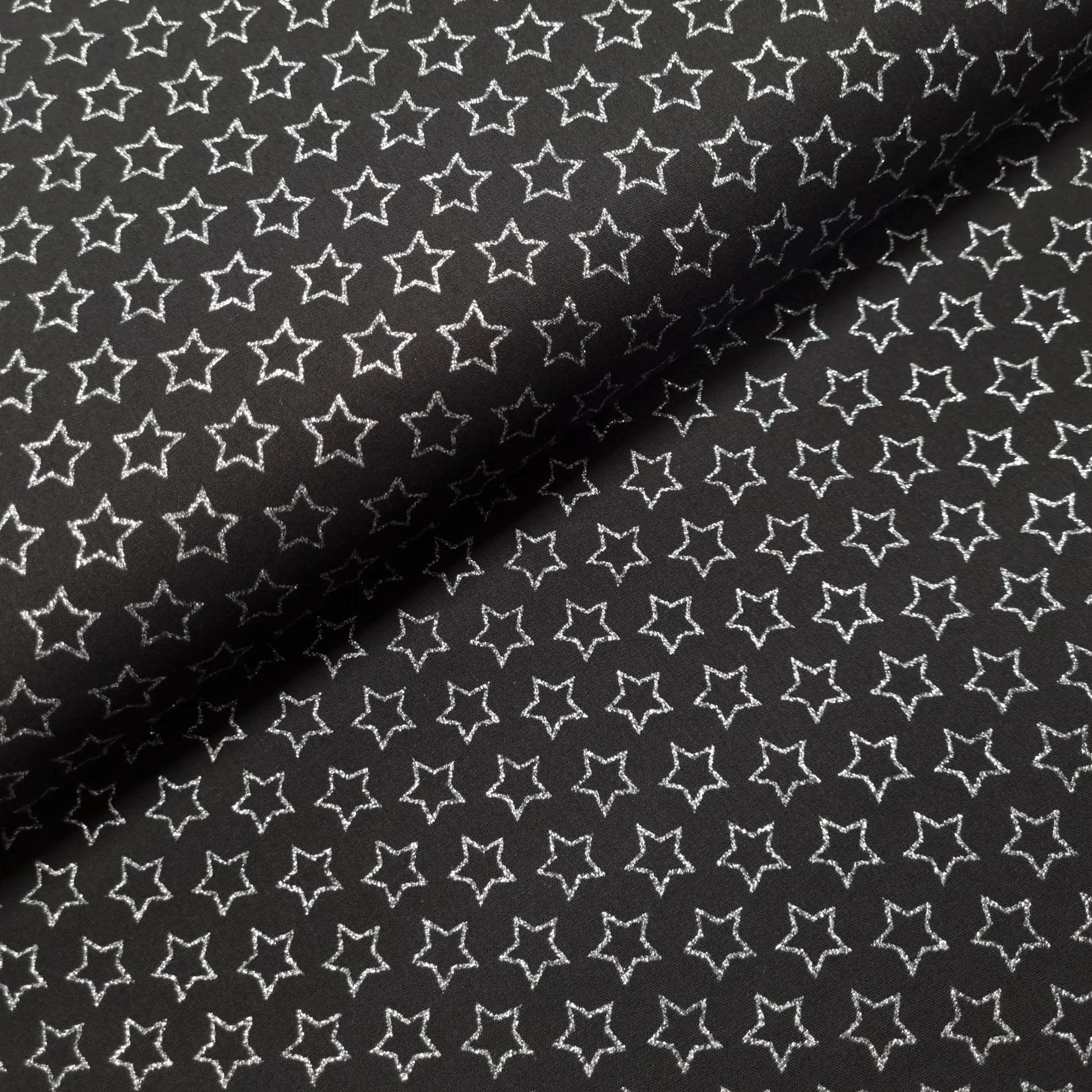 Baumwolle Popeline mit Sternen glitzer – CSM-STOFFE