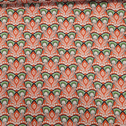 Baumwolle Popeline - rot mit Blumen CSM-STOFFE