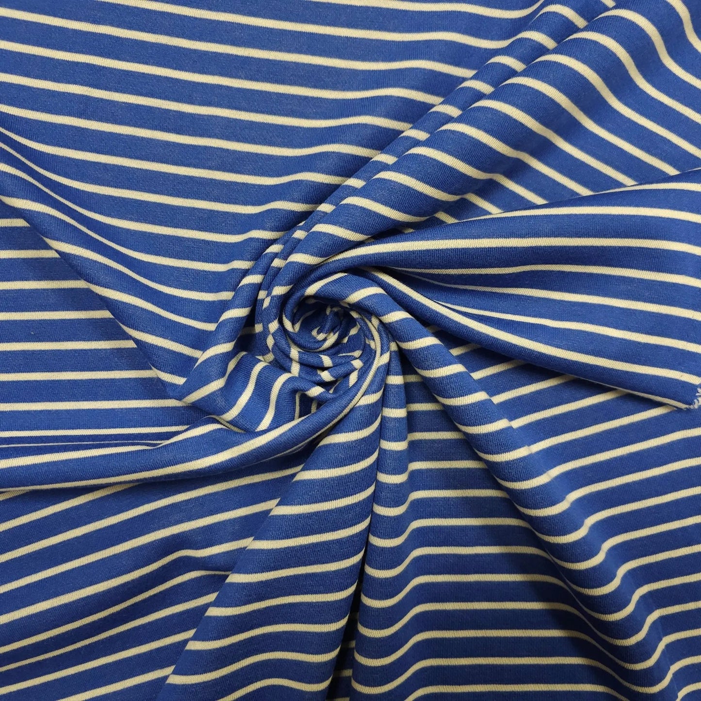 Baumwolljersey gestreift blau weiß double face