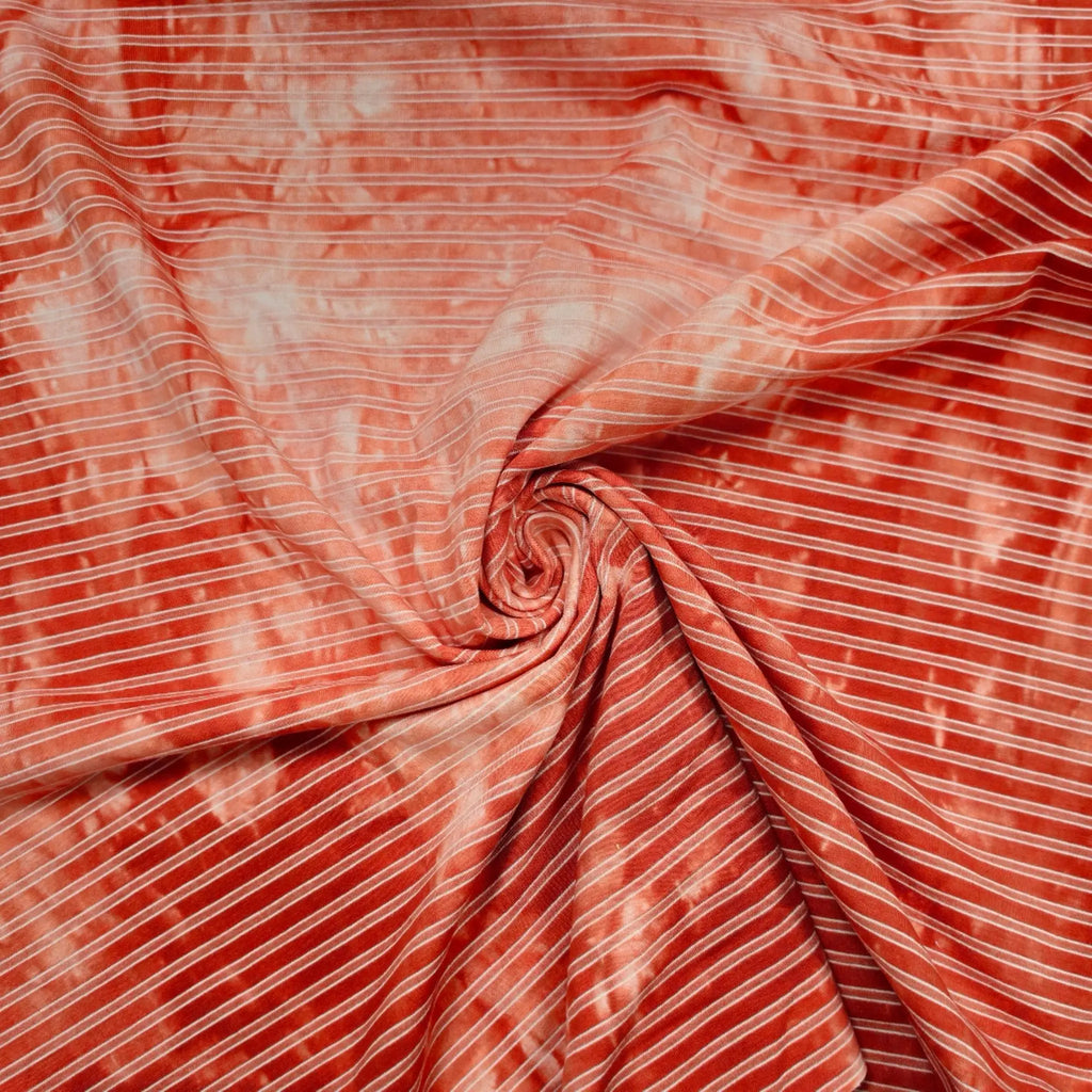 Baumwolljersey mit Streifen und batik