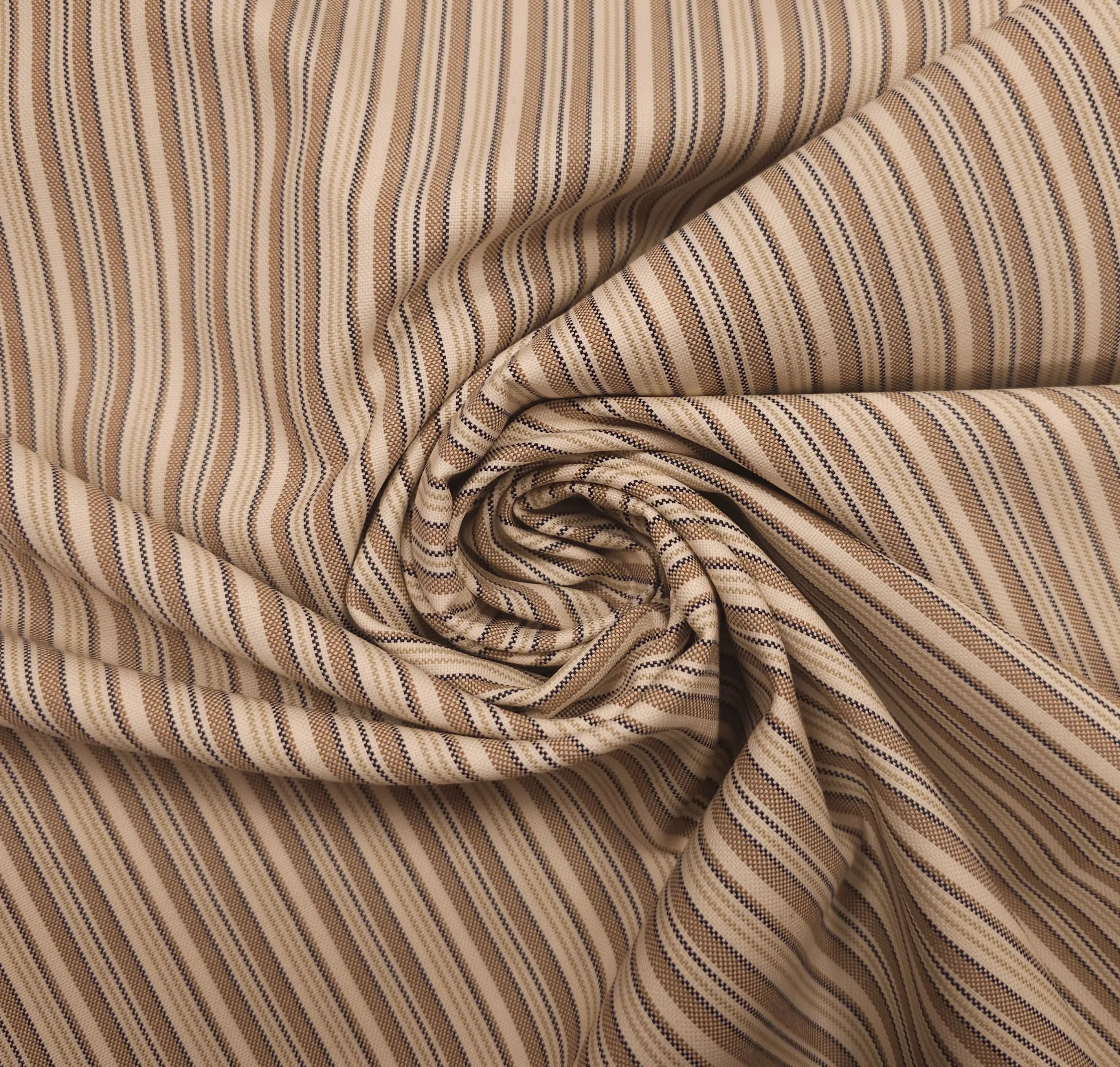 Baumwollstoff gestreift beige CSM-STOFFE