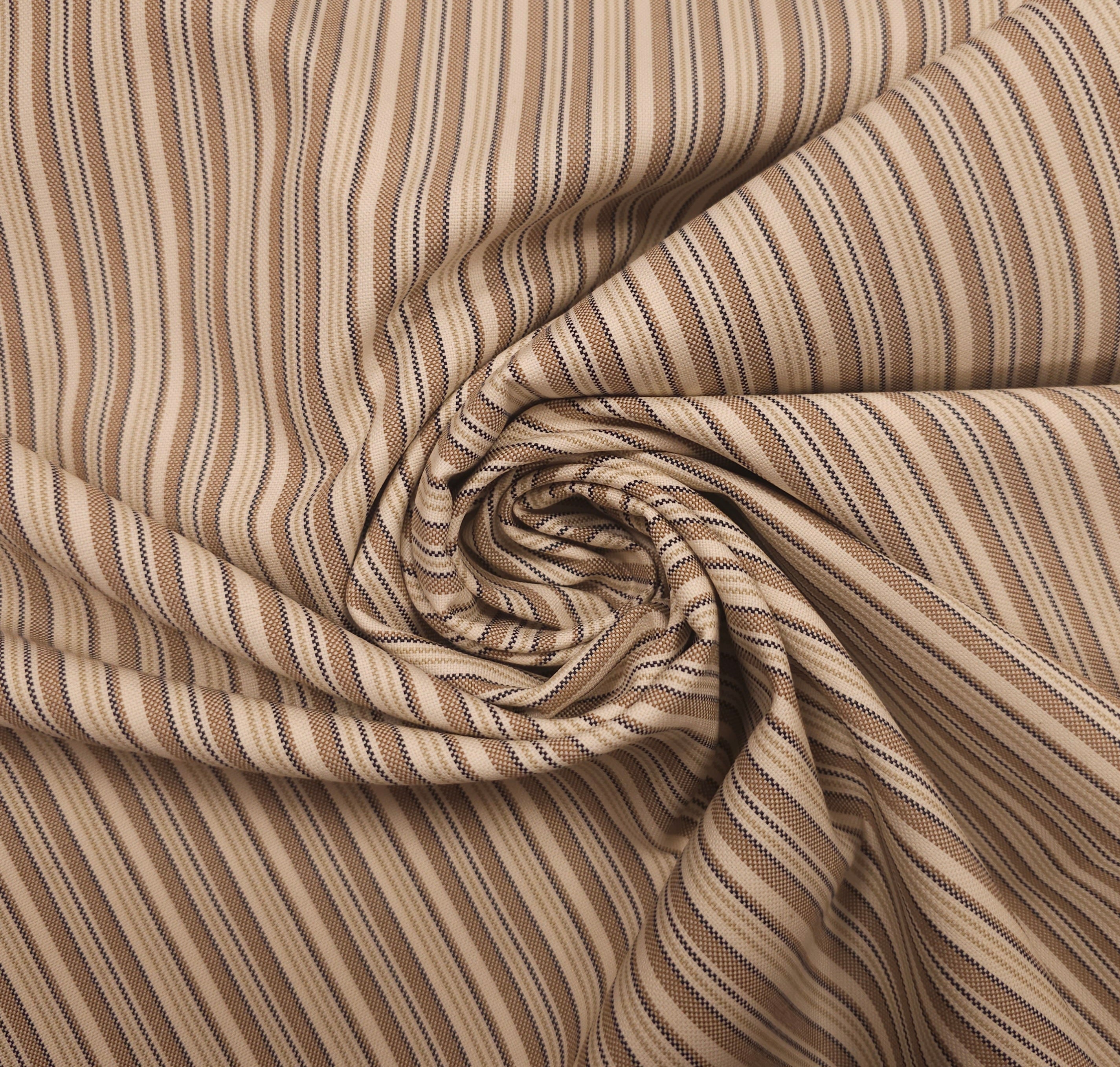 Baumwollstoff gestreift beige CSM-STOFFE