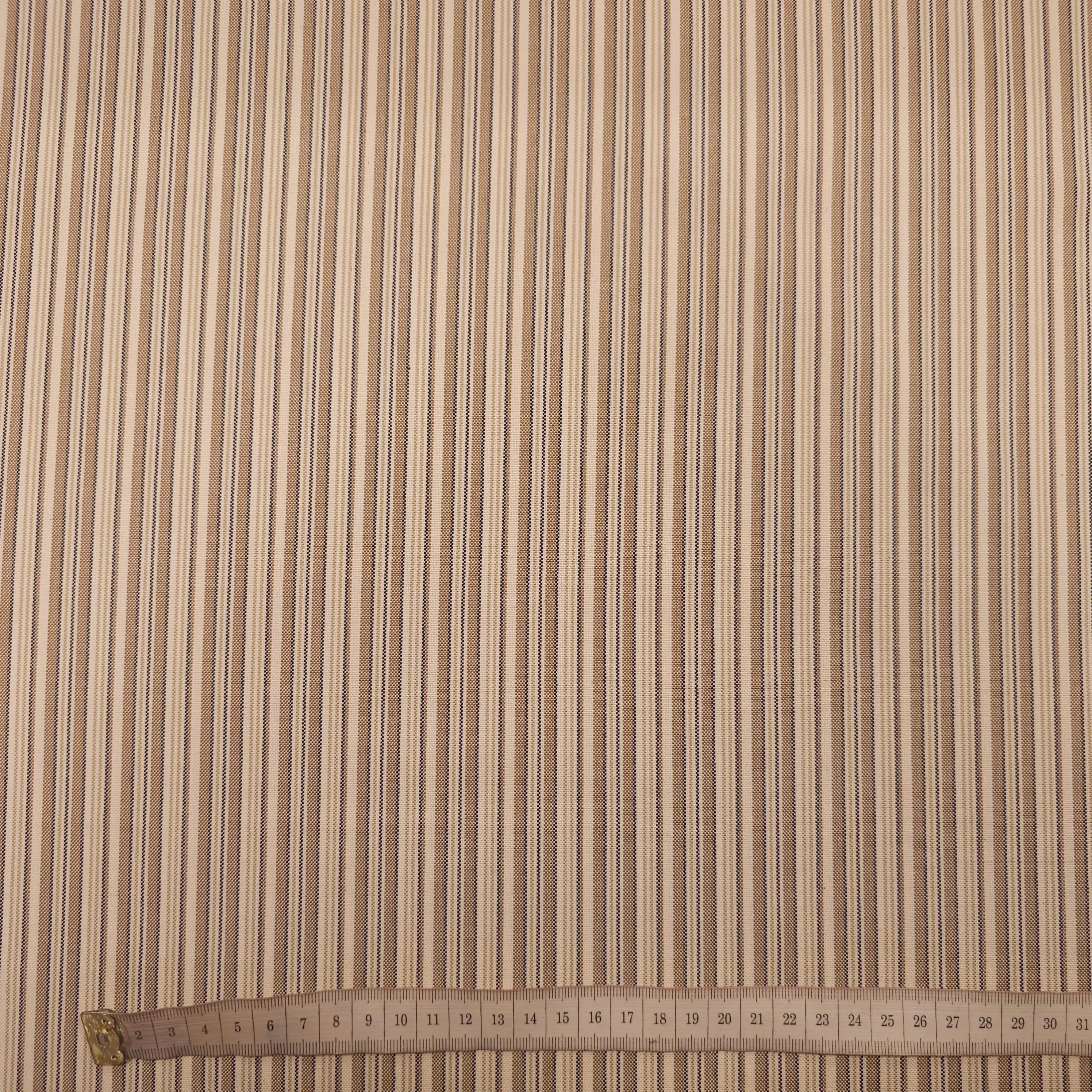 Baumwollstoff gestreift beige CSM-STOFFE