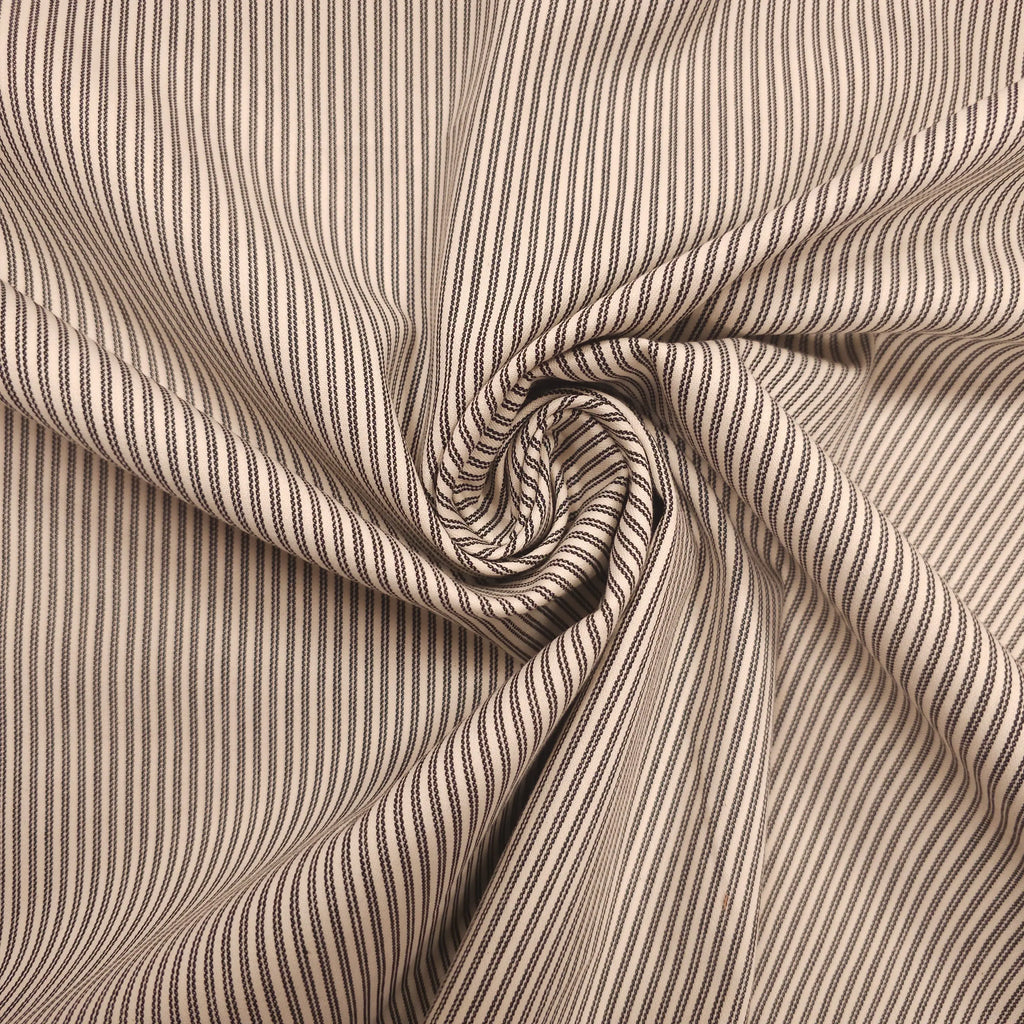 Baumwollstoff gestreift schwarz/creme CSM-STOFFE