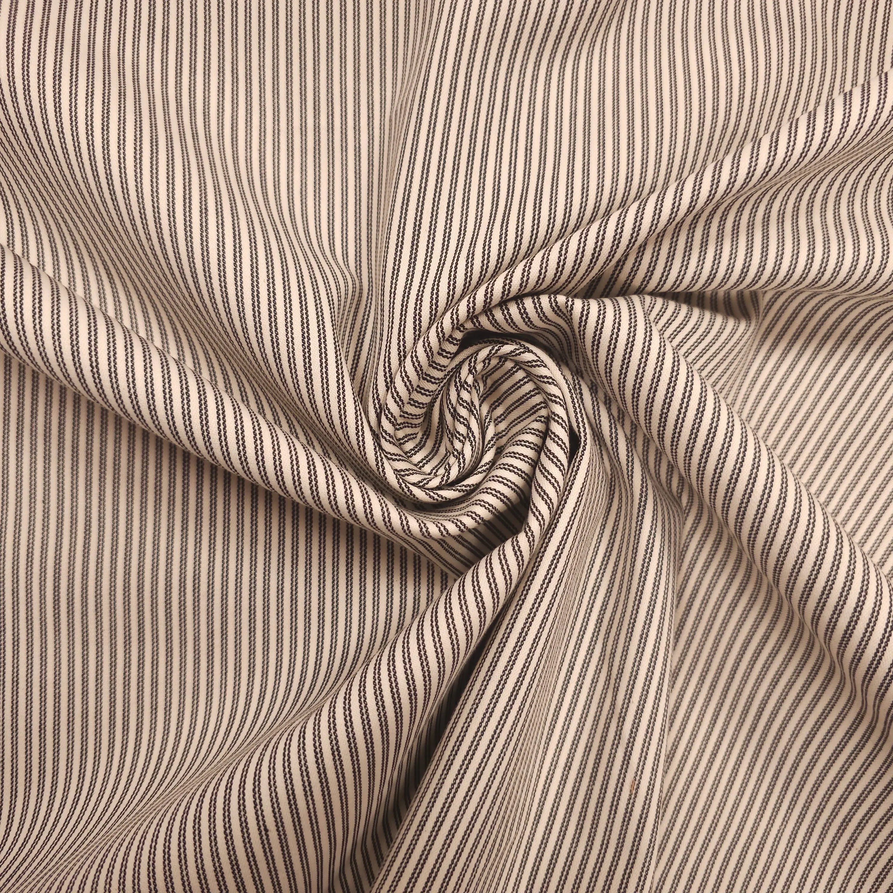 Baumwollstoff gestreift schwarz/creme CSM-STOFFE