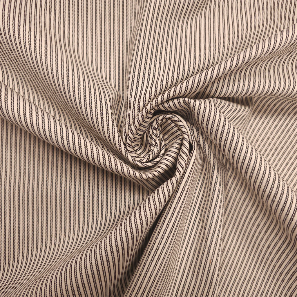 Baumwollstoff gestreift schwarz/creme CSM-STOFFE