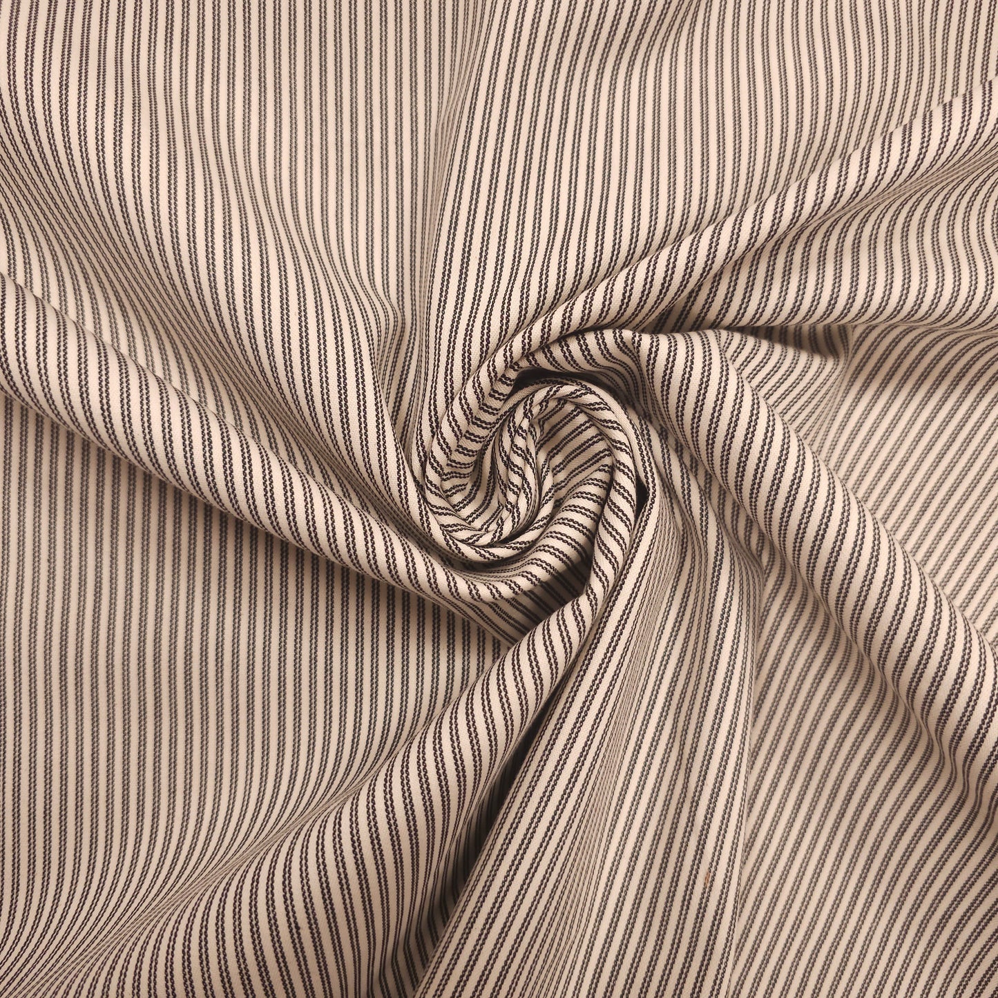 Baumwollstoff gestreift schwarz/creme CSM-STOFFE