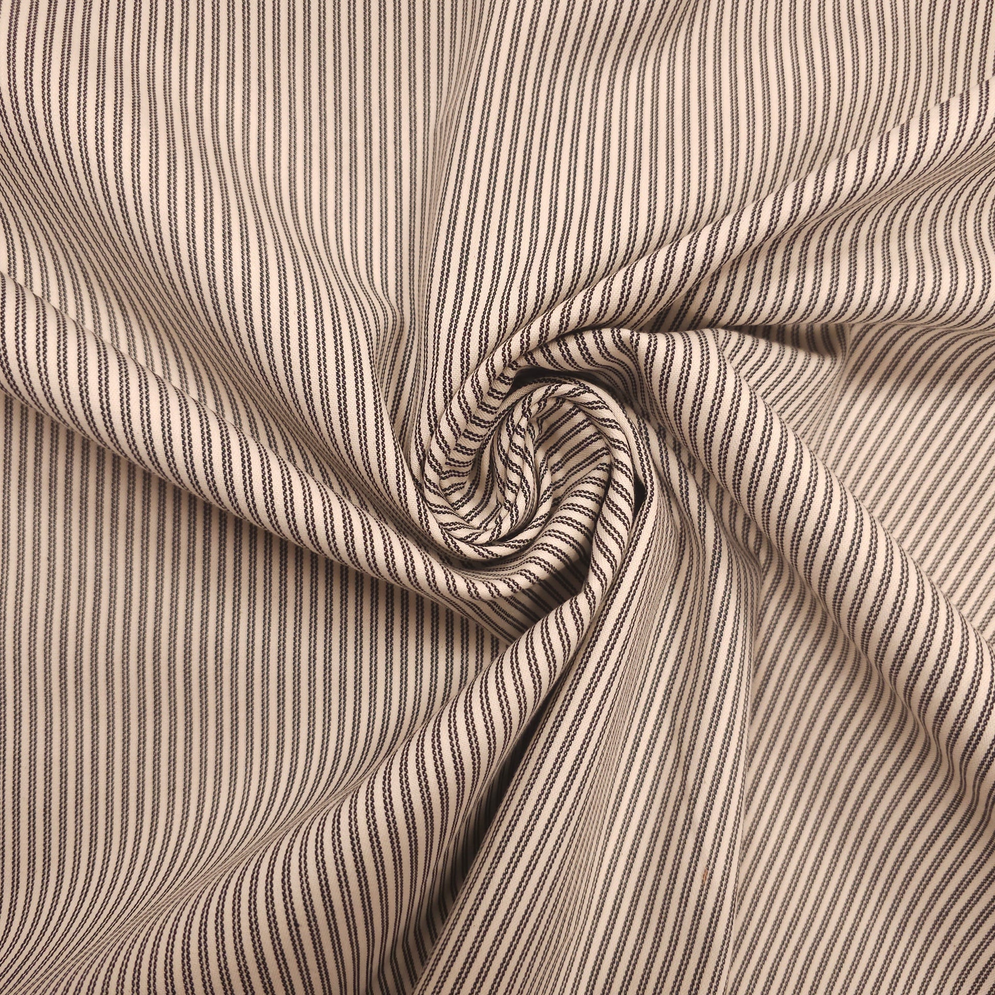 Baumwollstoff gestreift schwarz/creme CSM-STOFFE