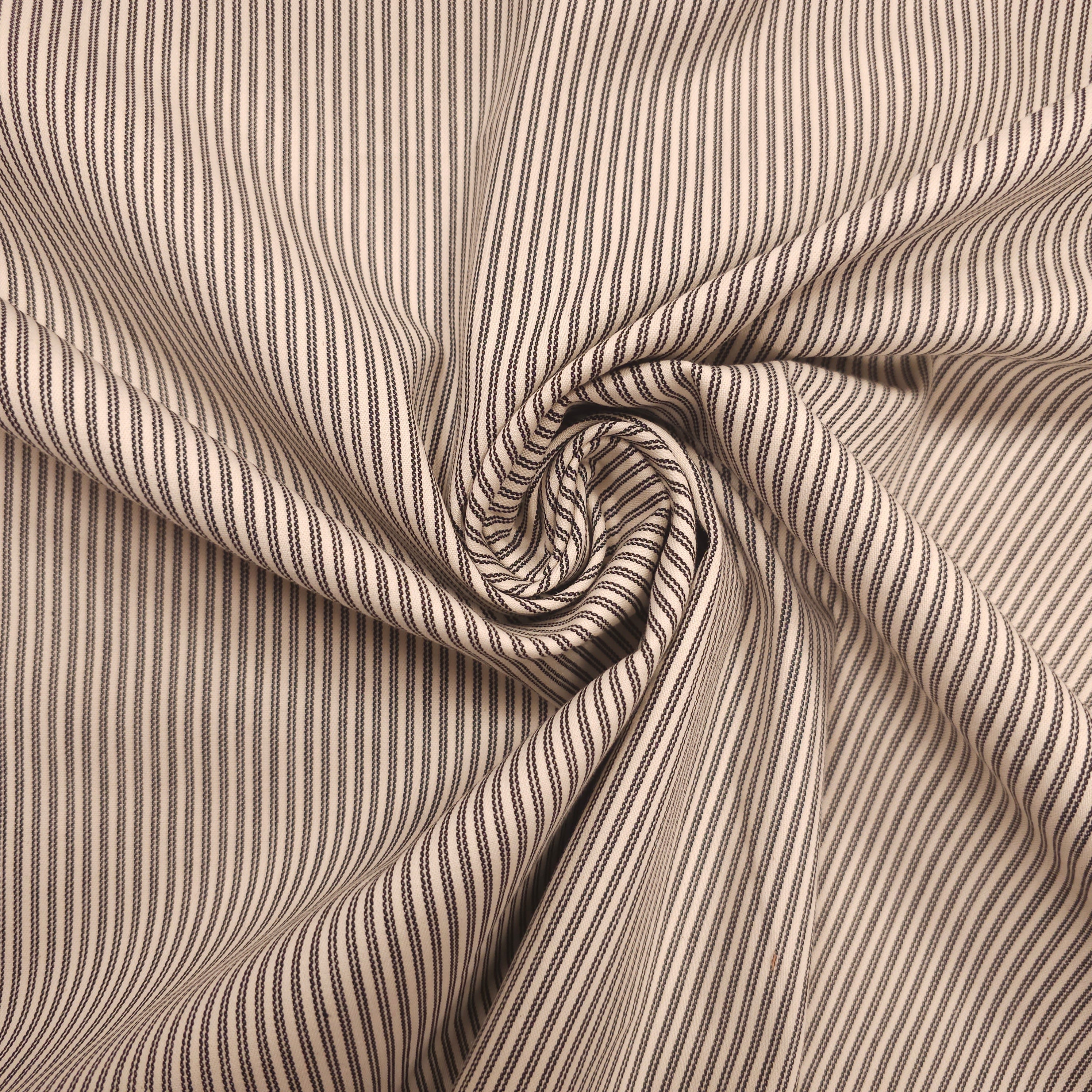 Baumwollstoff gestreift schwarz/creme CSM-STOFFE