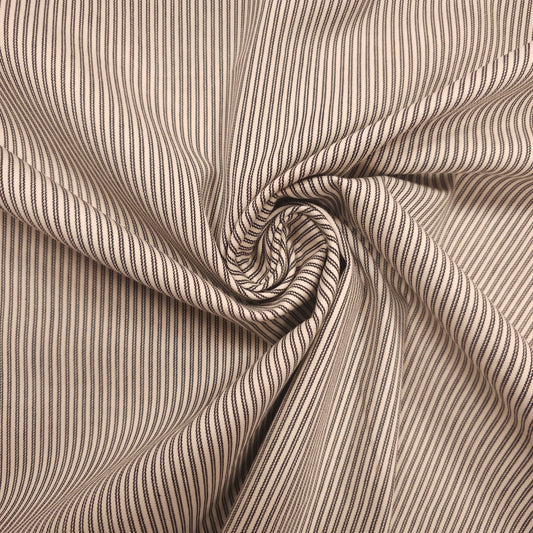 Baumwollstoff gestreift schwarz/creme CSM-STOFFE