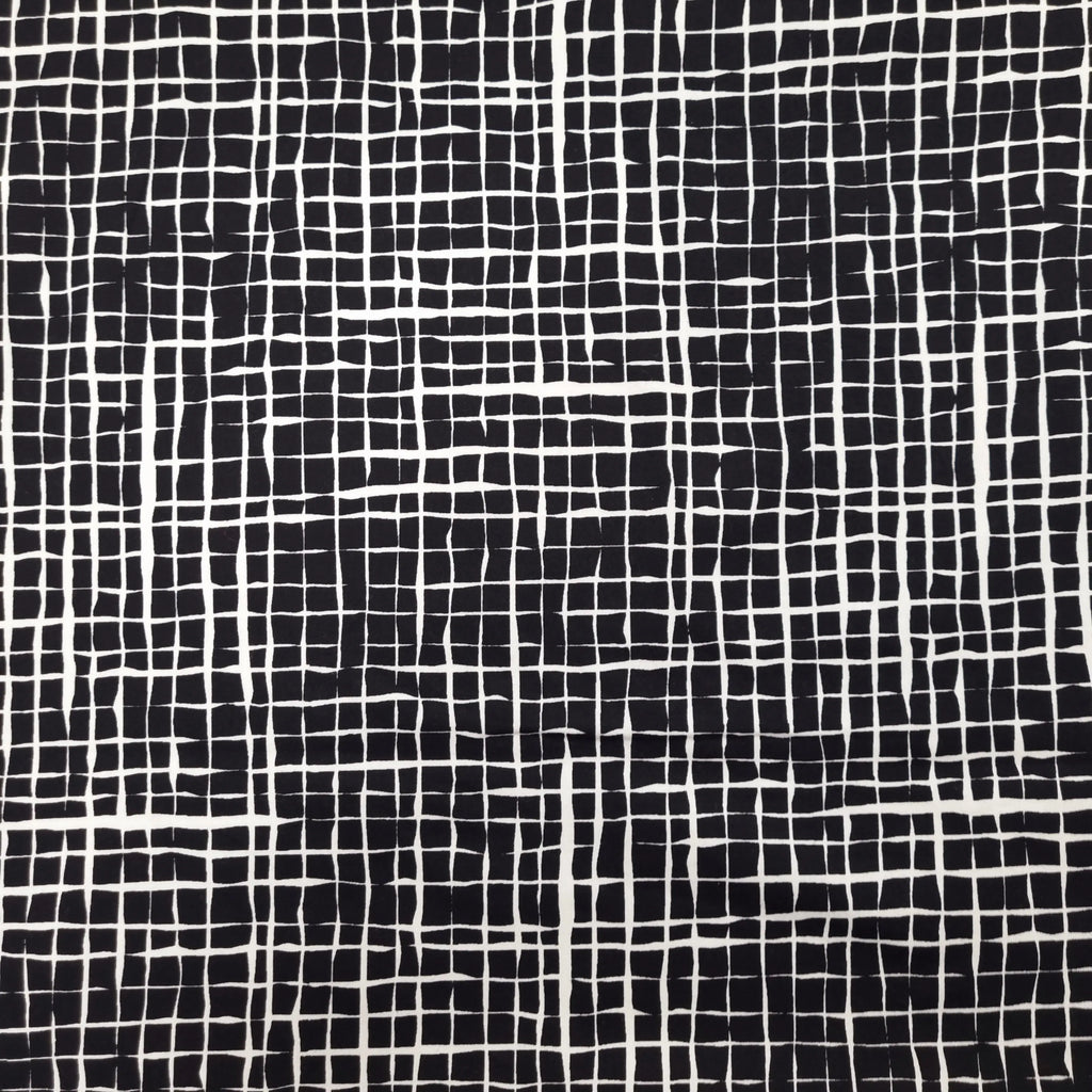 Baumwollstoff kariert mit Stretch schwarz CSM-STOFFE
