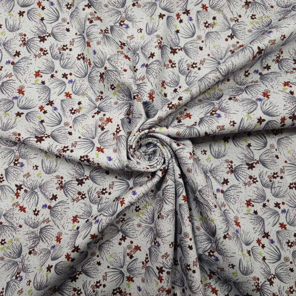 Baumwollstoff mit Blumenmuster und Stretch CSM-STOFFE