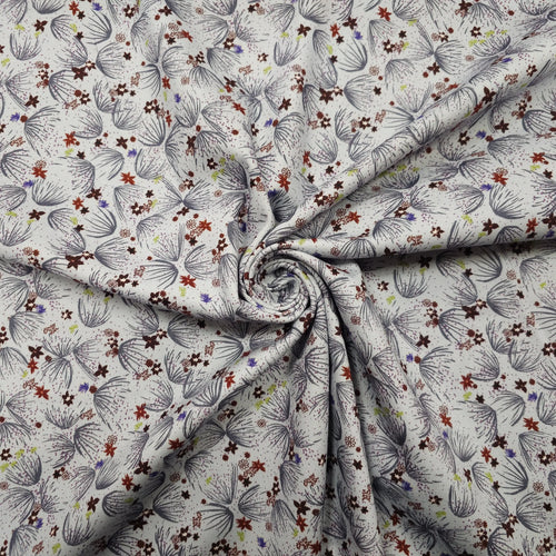 Baumwollstoff mit Blumenmuster und Stretch CSM-STOFFE