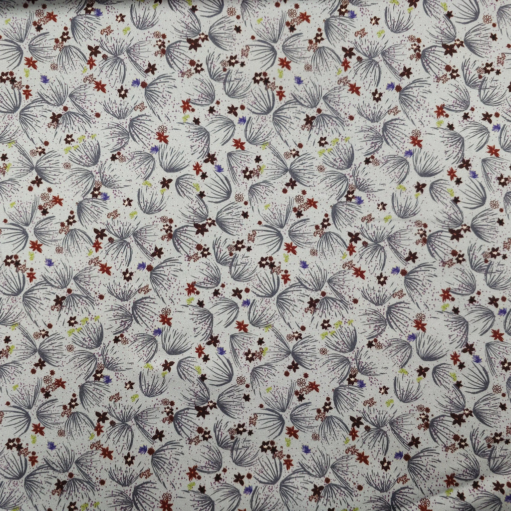 Baumwollstoff mit Blumenmuster und Stretch CSM-STOFFE