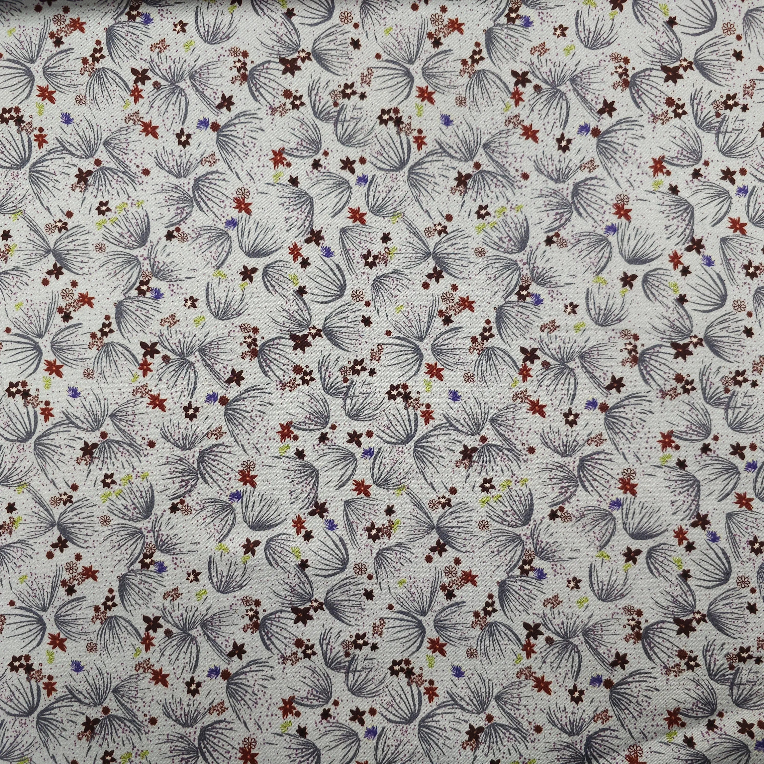 Baumwollstoff mit Blumenmuster und Stretch CSM-STOFFE