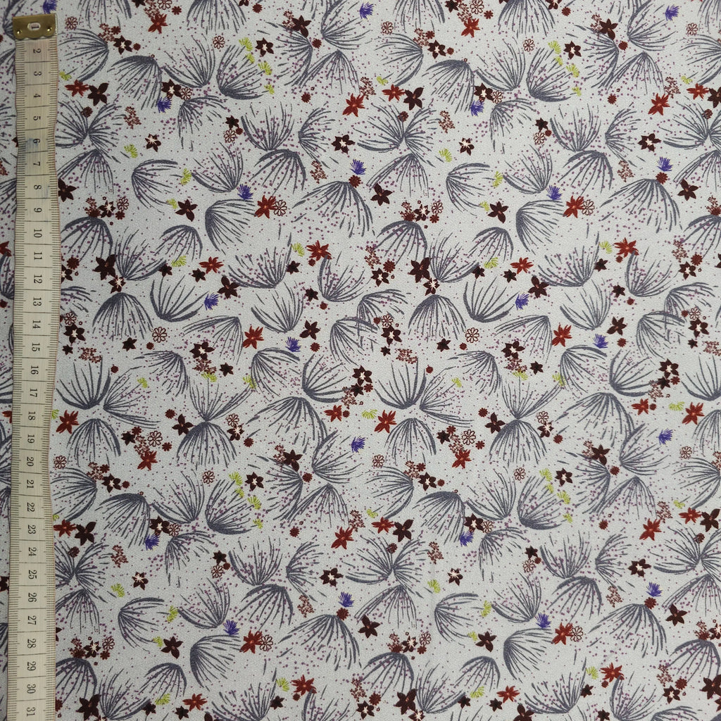Baumwollstoff mit Blumenmuster und Stretch CSM-STOFFE