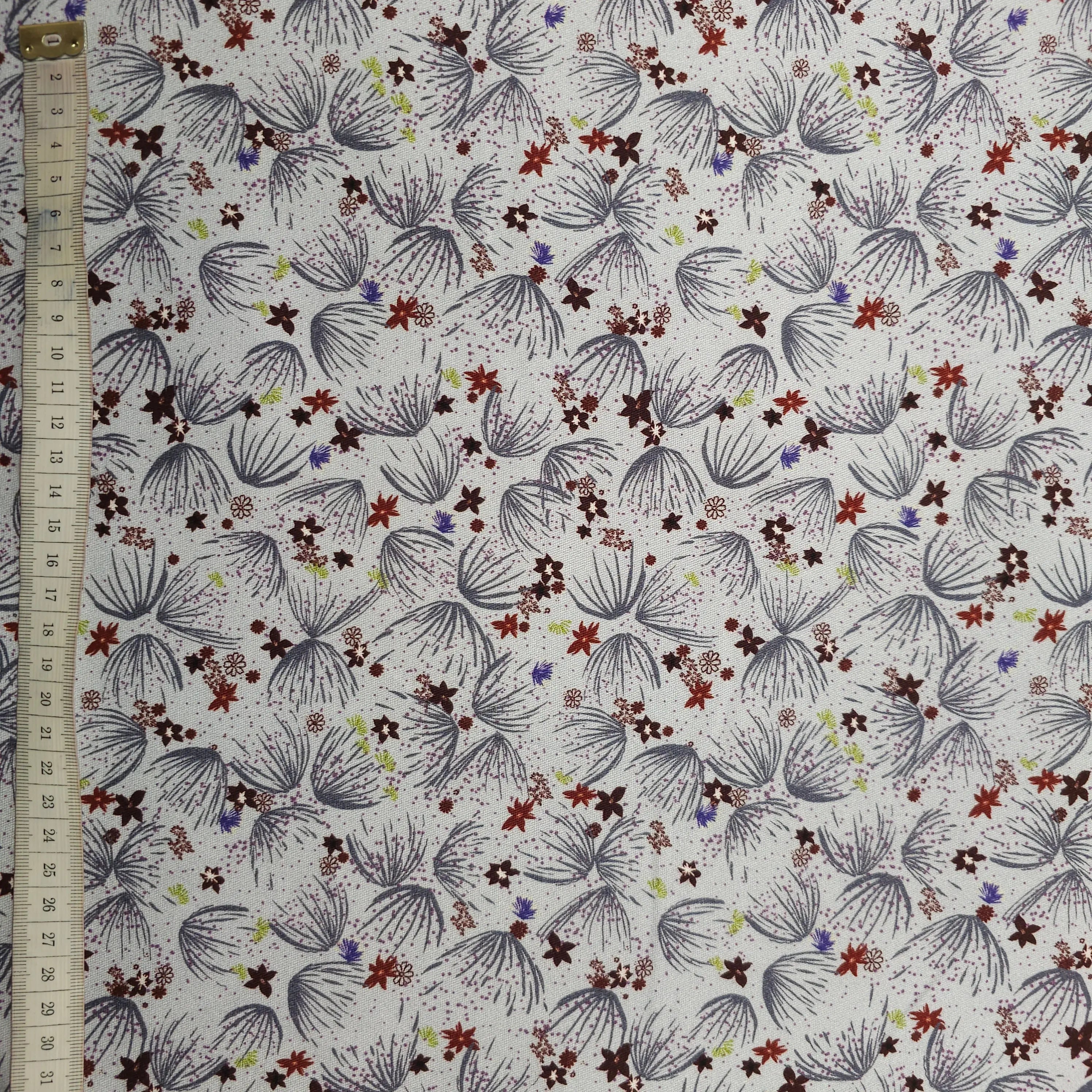 Baumwollstoff mit Blumenmuster und Stretch CSM-STOFFE