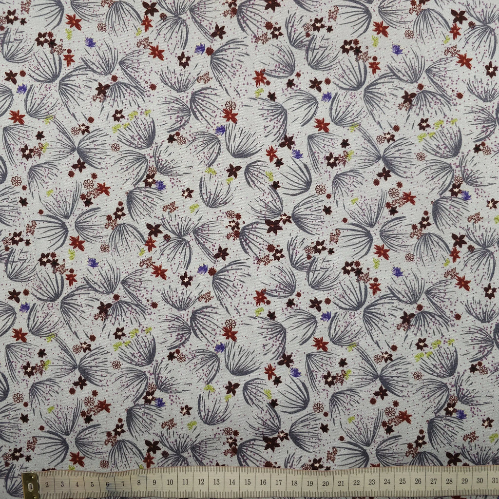 Baumwollstoff mit Blumenmuster und Stretch CSM-STOFFE