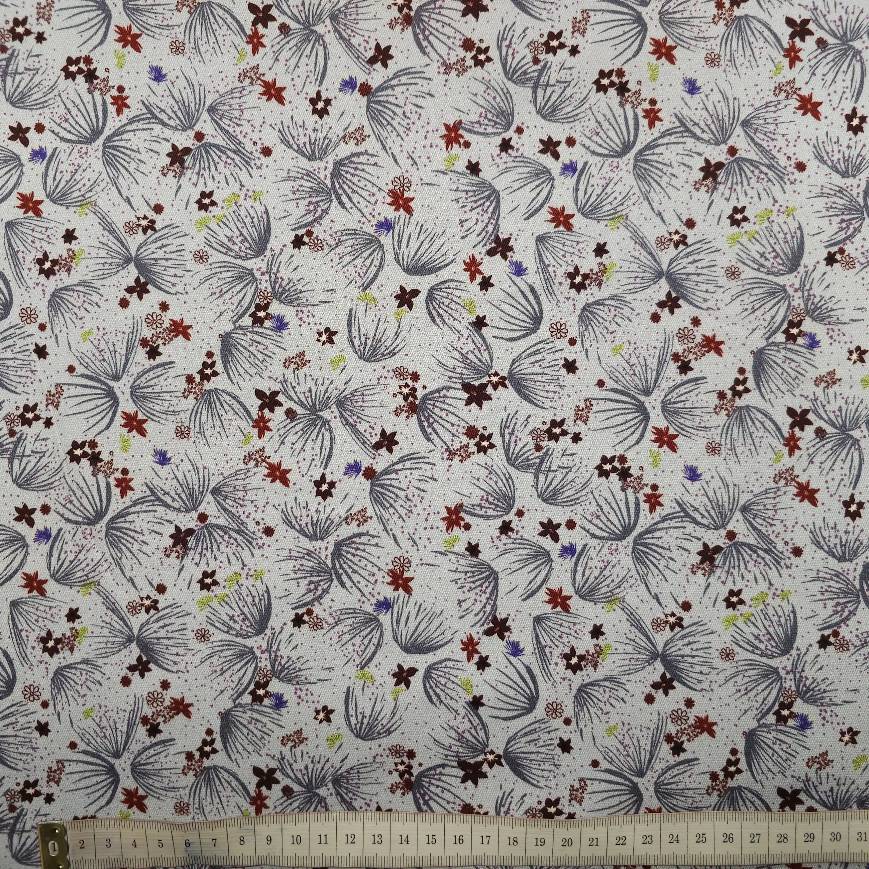 Baumwollstoff mit Blumenmuster und Stretch CSM-STOFFE
