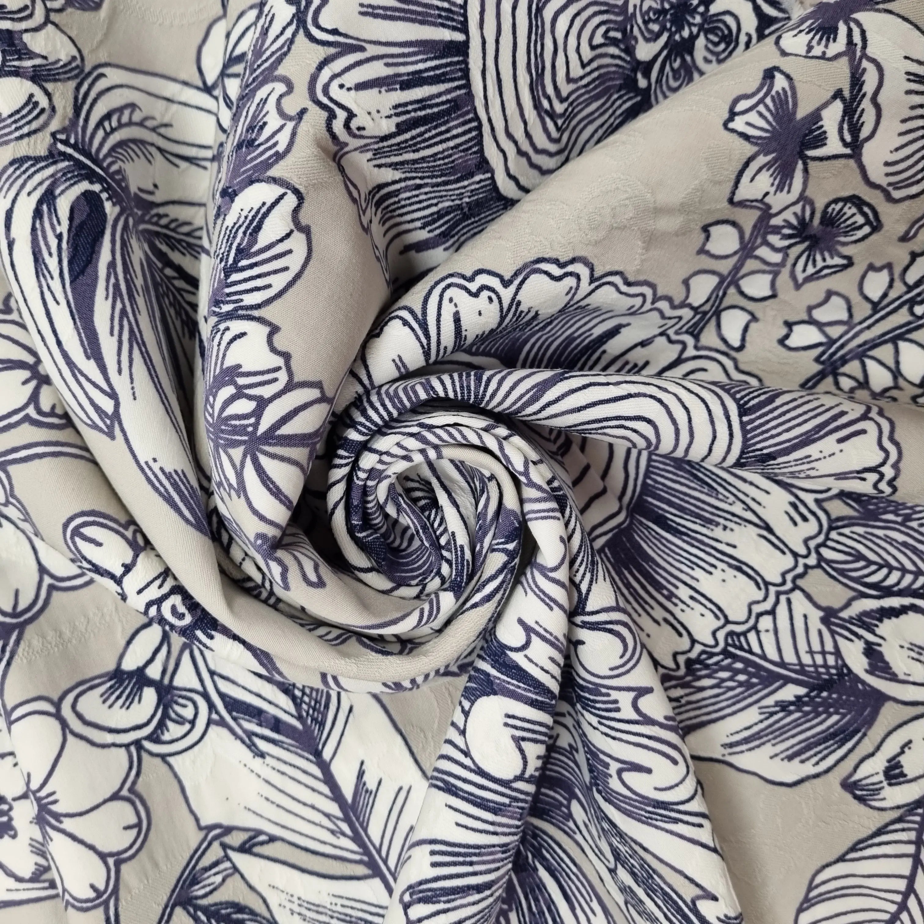 Baumwollstoff mit Blumenmuster und Stretch CSM-STOFFE