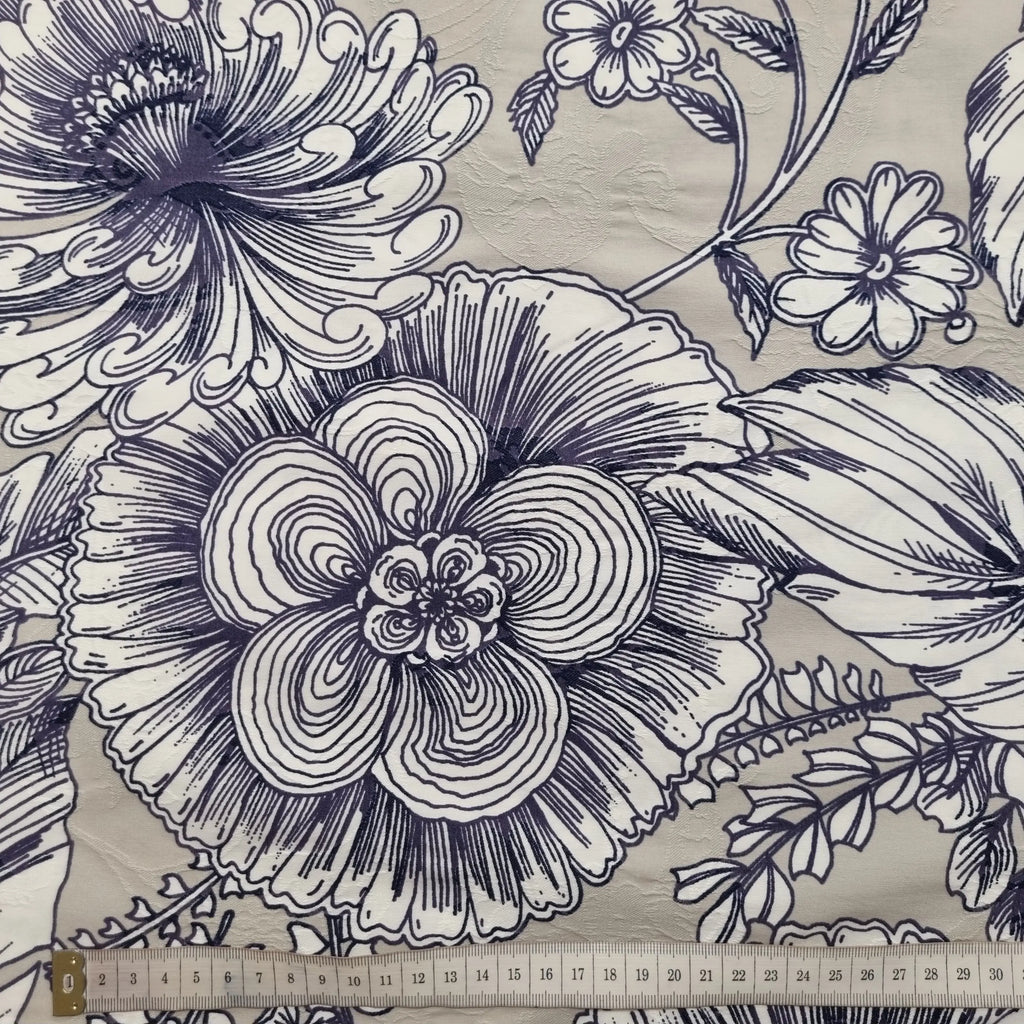 Baumwollstoff mit Blumenmuster und Stretch CSM-STOFFE