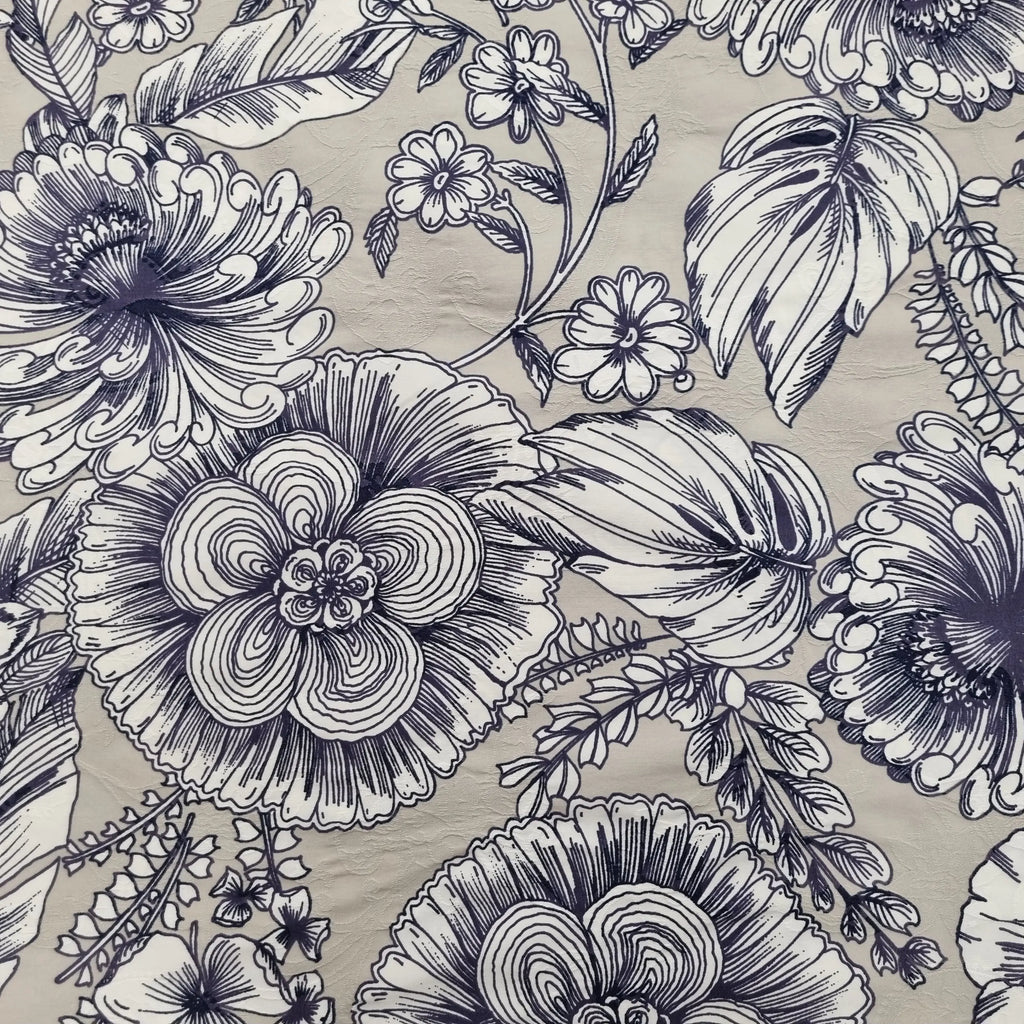 Baumwollstoff mit Blumenmuster und Stretch CSM-STOFFE