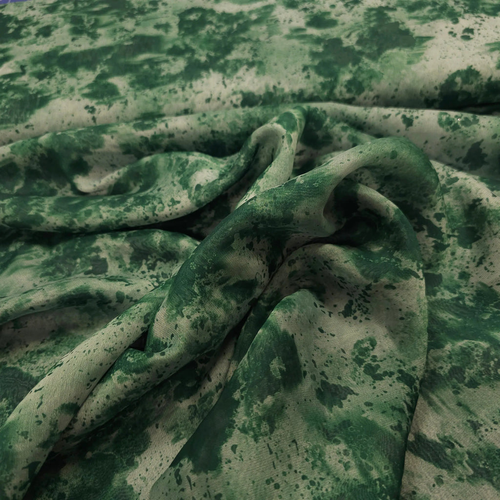Chiffon grün Batik-Muster CSM-STOFFE
