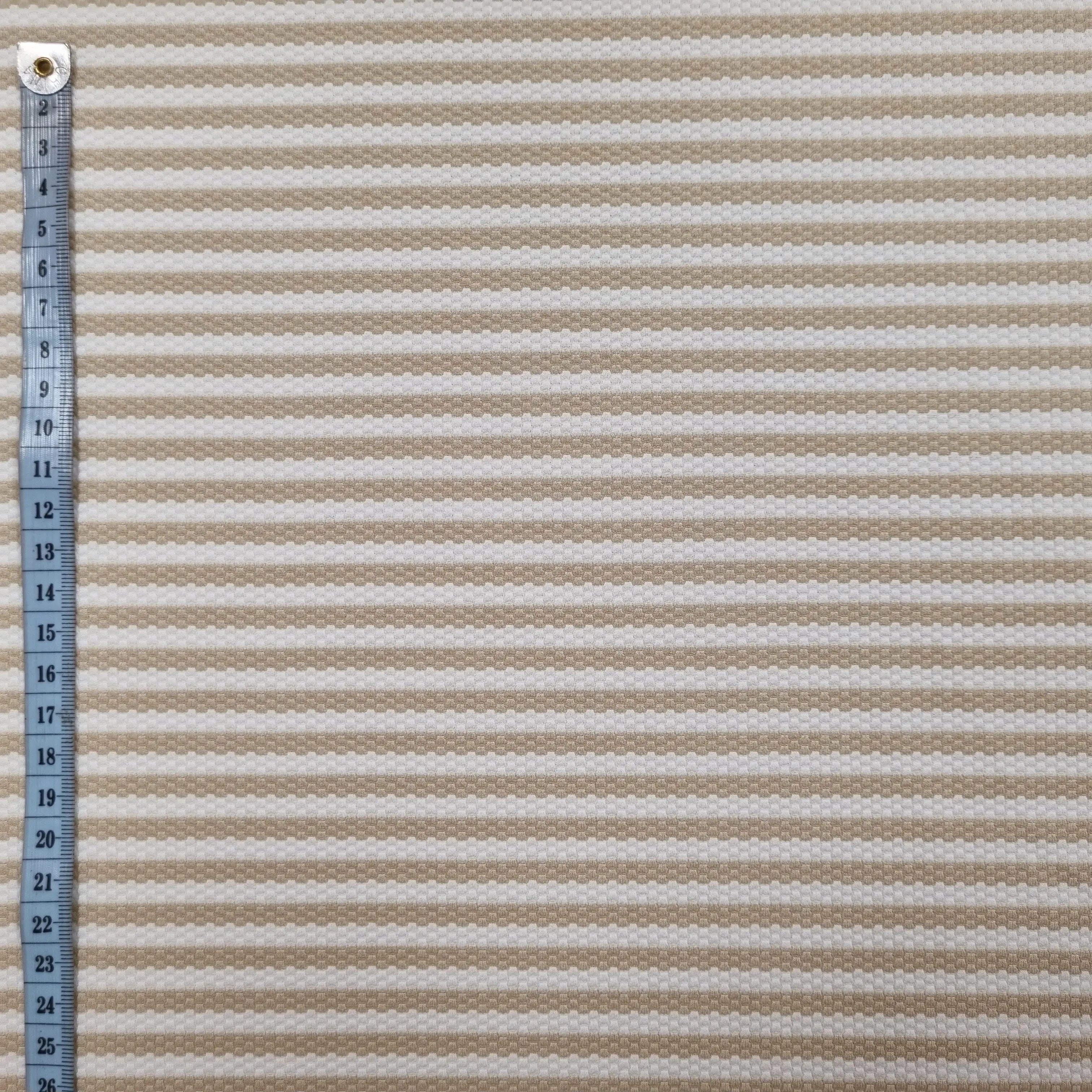 Jacquardjersey gestreift beige weiß Waben CSM-STOFFE