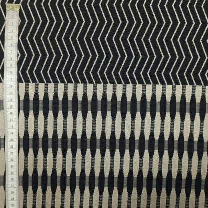 Jacquardjersey schwarz beige (Rapport 90 cm) CSM-STOFFE