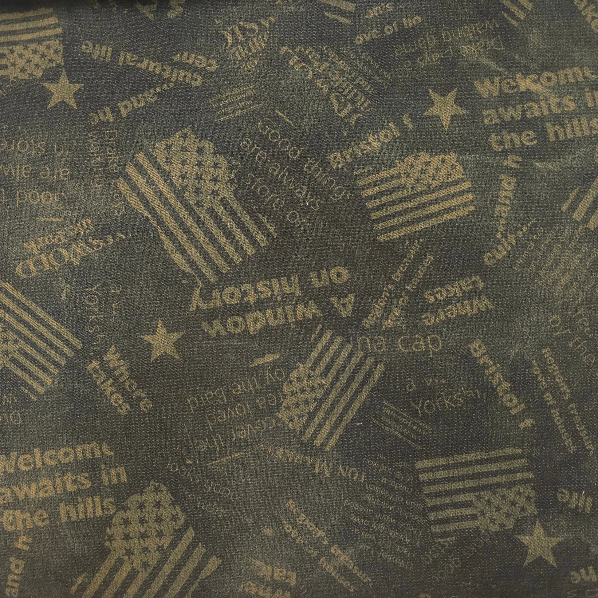 Jeansstoff blau mit Flaggen CSM-STOFFE