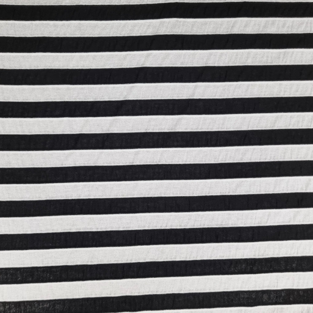 Jersey Stoff gestreift schwarz weiß strukturiert CSM-STOFFE