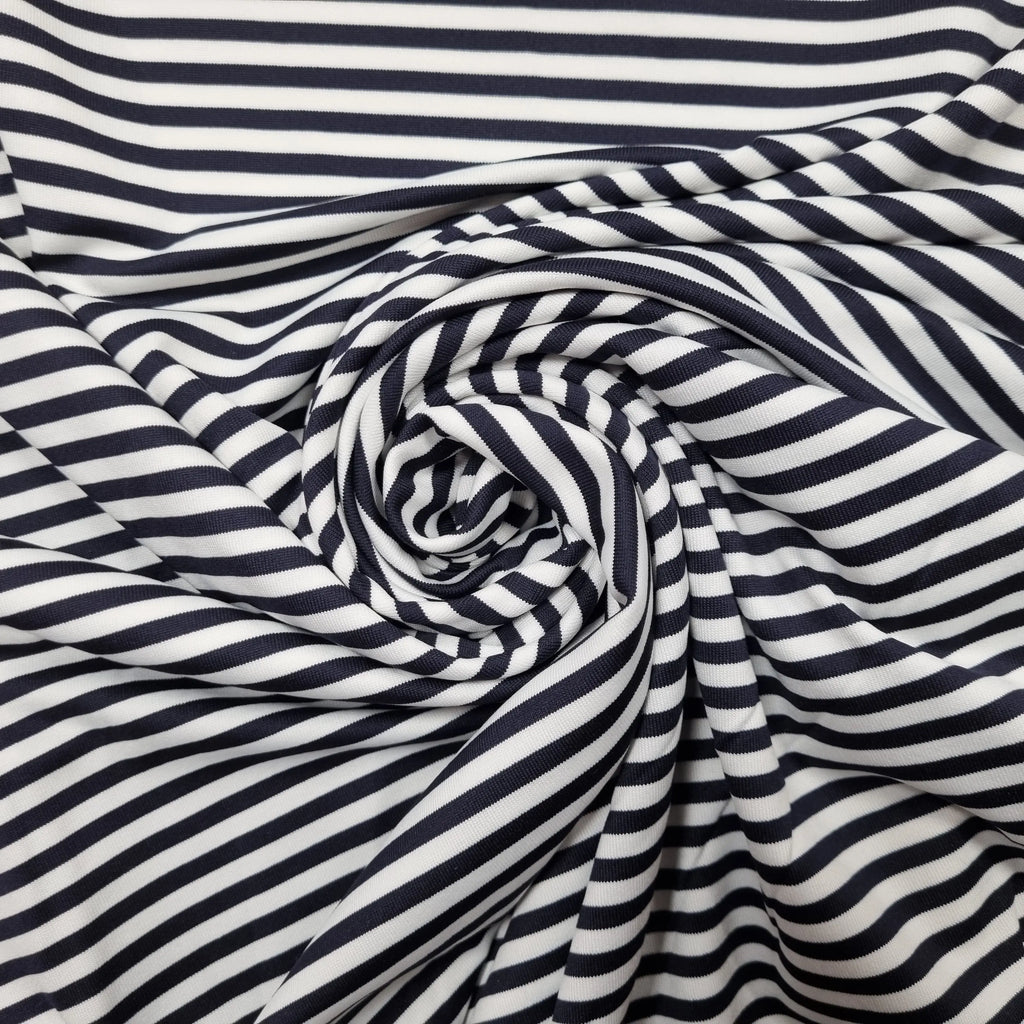 Jersey schwarz weiß gestreift CSM-STOFFE