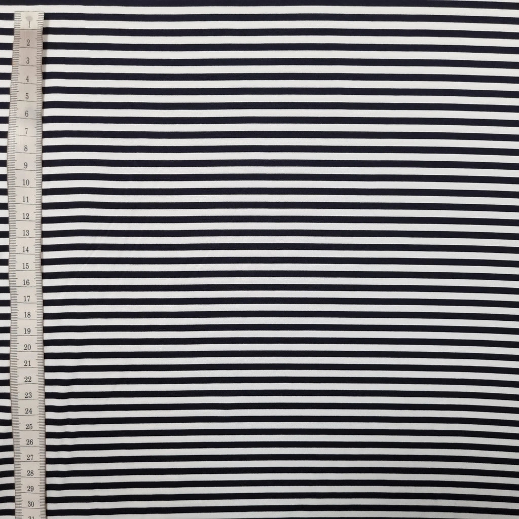Jersey schwarz weiß gestreift CSM-STOFFE