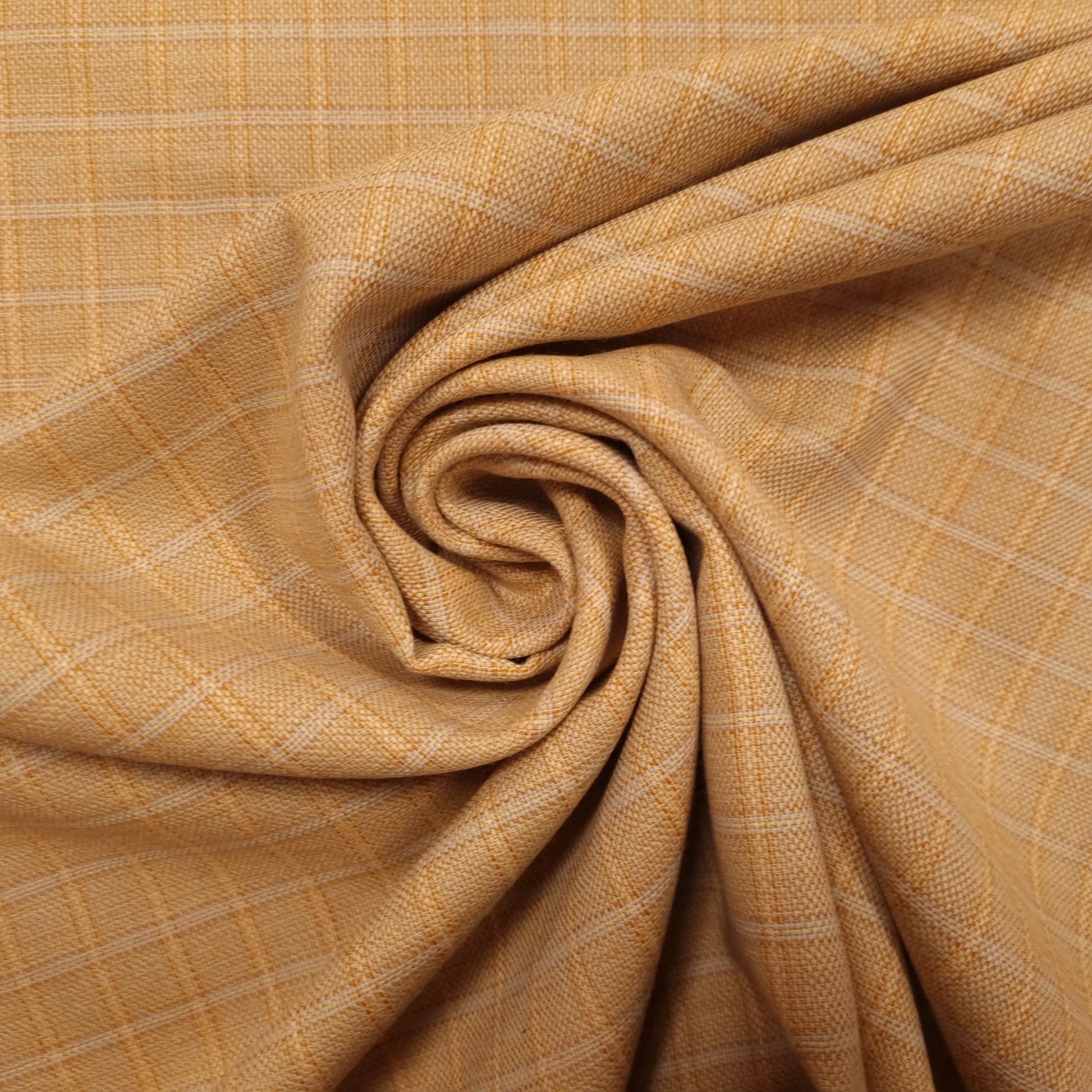 Leichter Schurwollstoff - beige kariert CSM-STOFFE