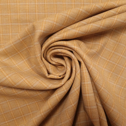 Leichter Schurwollstoff - beige kariert CSM-STOFFE