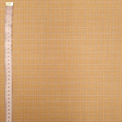 Leichter Schurwollstoff - beige kariert CSM-STOFFE
