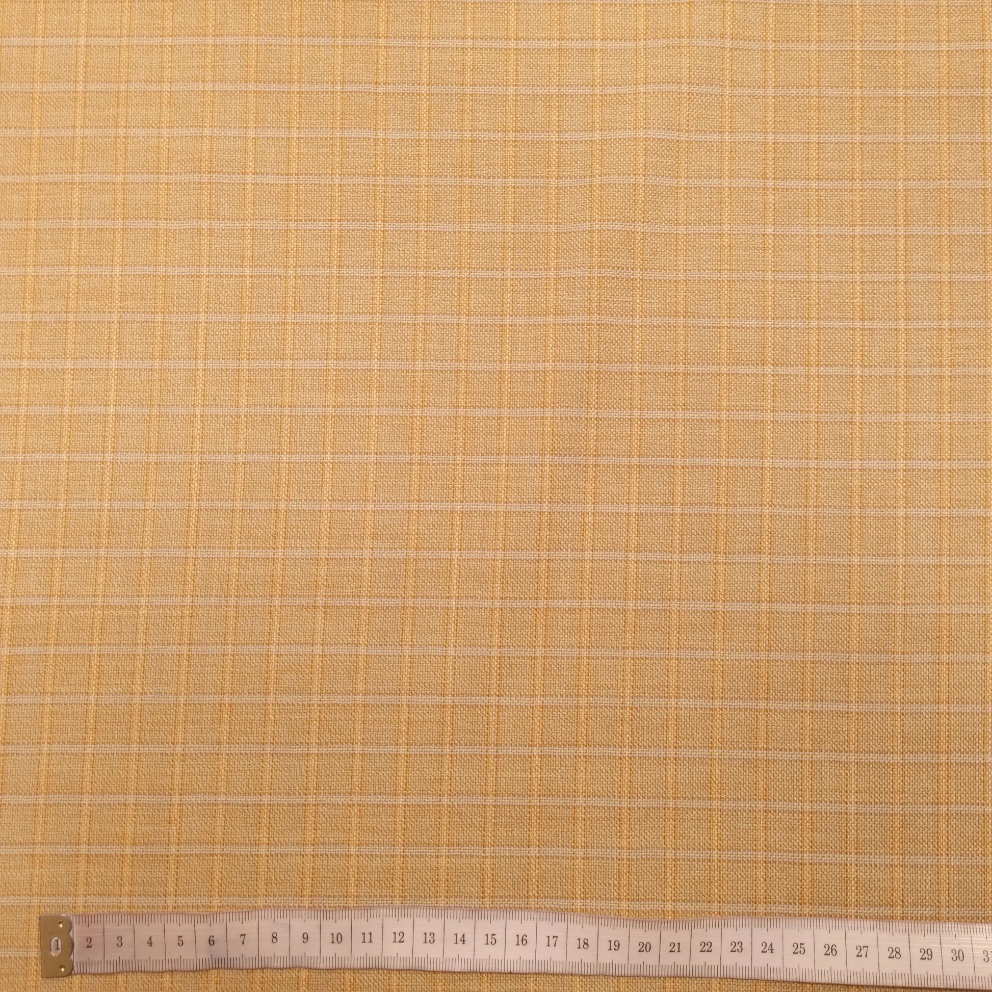 Leichter Schurwollstoff - beige kariert CSM-STOFFE